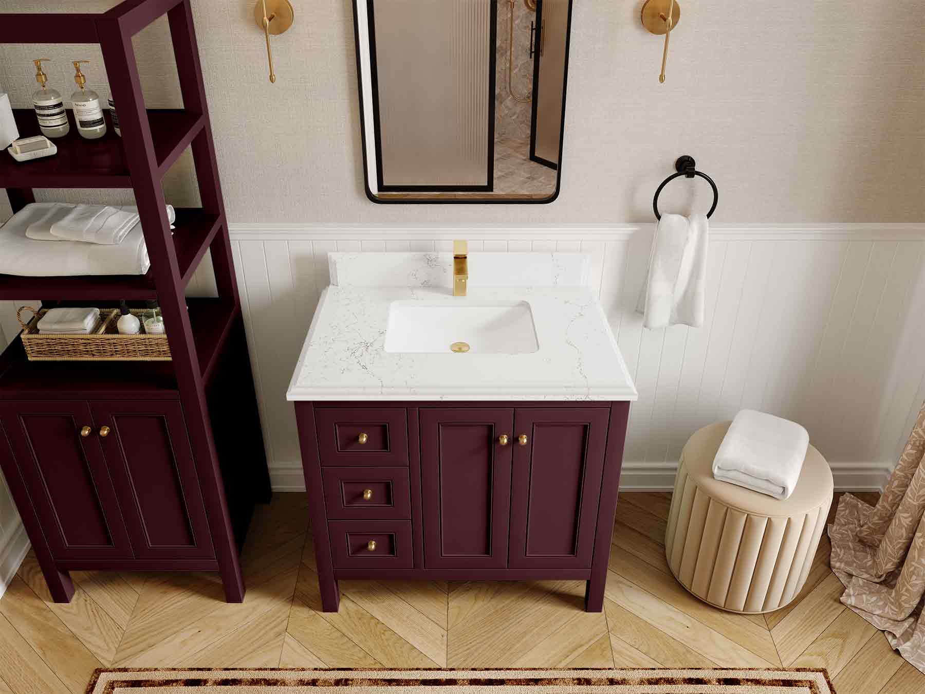 Nashville 36 in. W x 22 in. D Center Sink Bathroom Vanity - Image 30