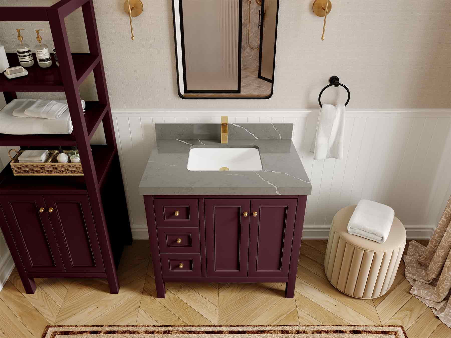 Nashville 36 in. W x 22 in. D Center Sink Bathroom Vanity - Image 38