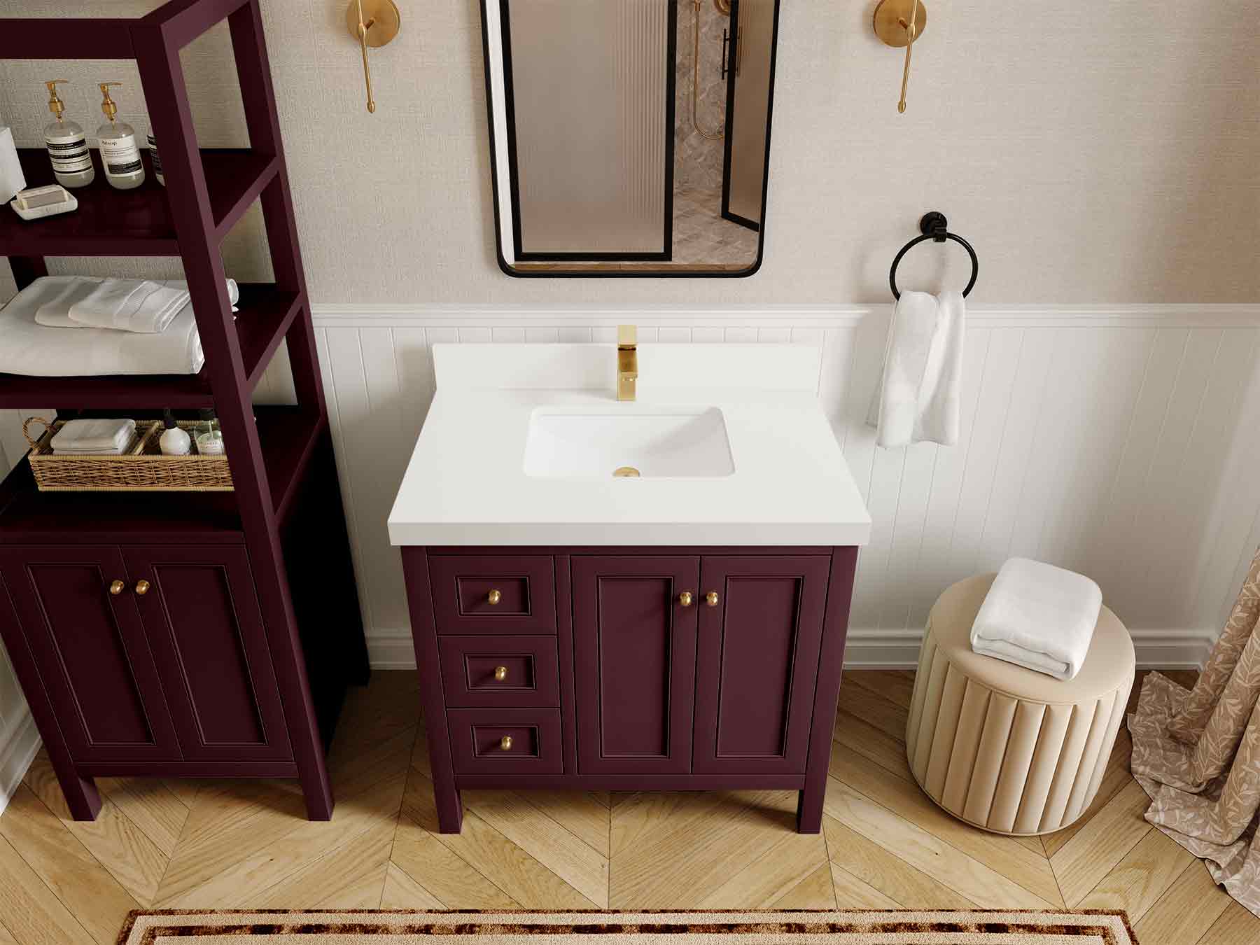 Nashville 36 in. W x 22 in. D Center Sink Bathroom Vanity - Image 48
