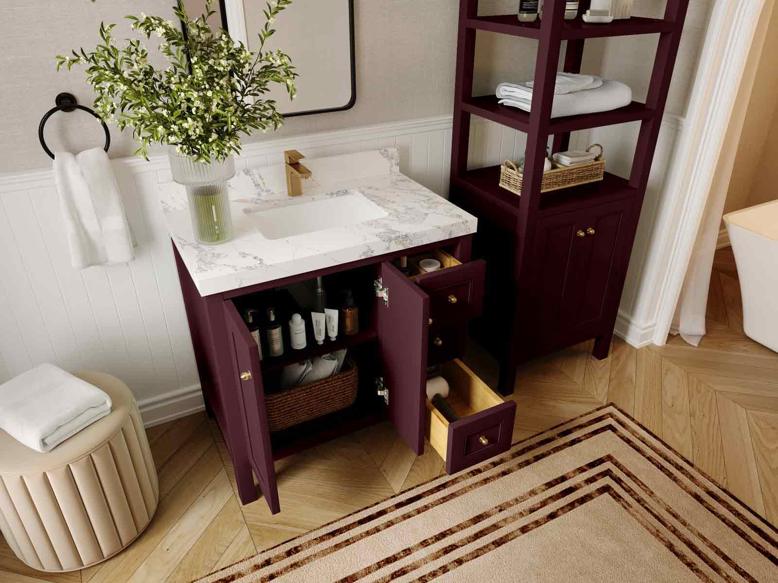 Nashville 36 in. W x 22 in. D Center Sink Bathroom Vanity - Image 3