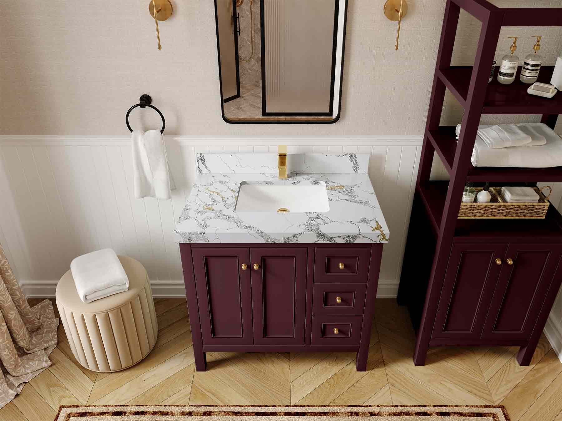 Nashville 36 in. W x 22 in. D Center Sink Bathroom Vanity - Image 38