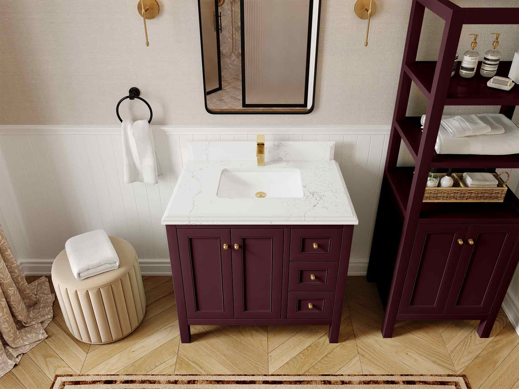 Nashville 36 in. W x 22 in. D Center Sink Bathroom Vanity - Image 42