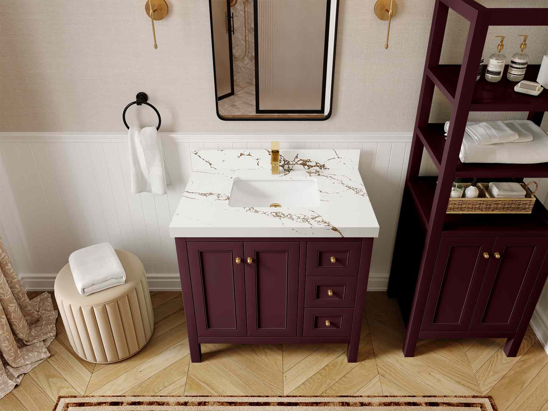 Nashville 36 in. W x 22 in. D Center Sink Bathroom Vanity - Image 44