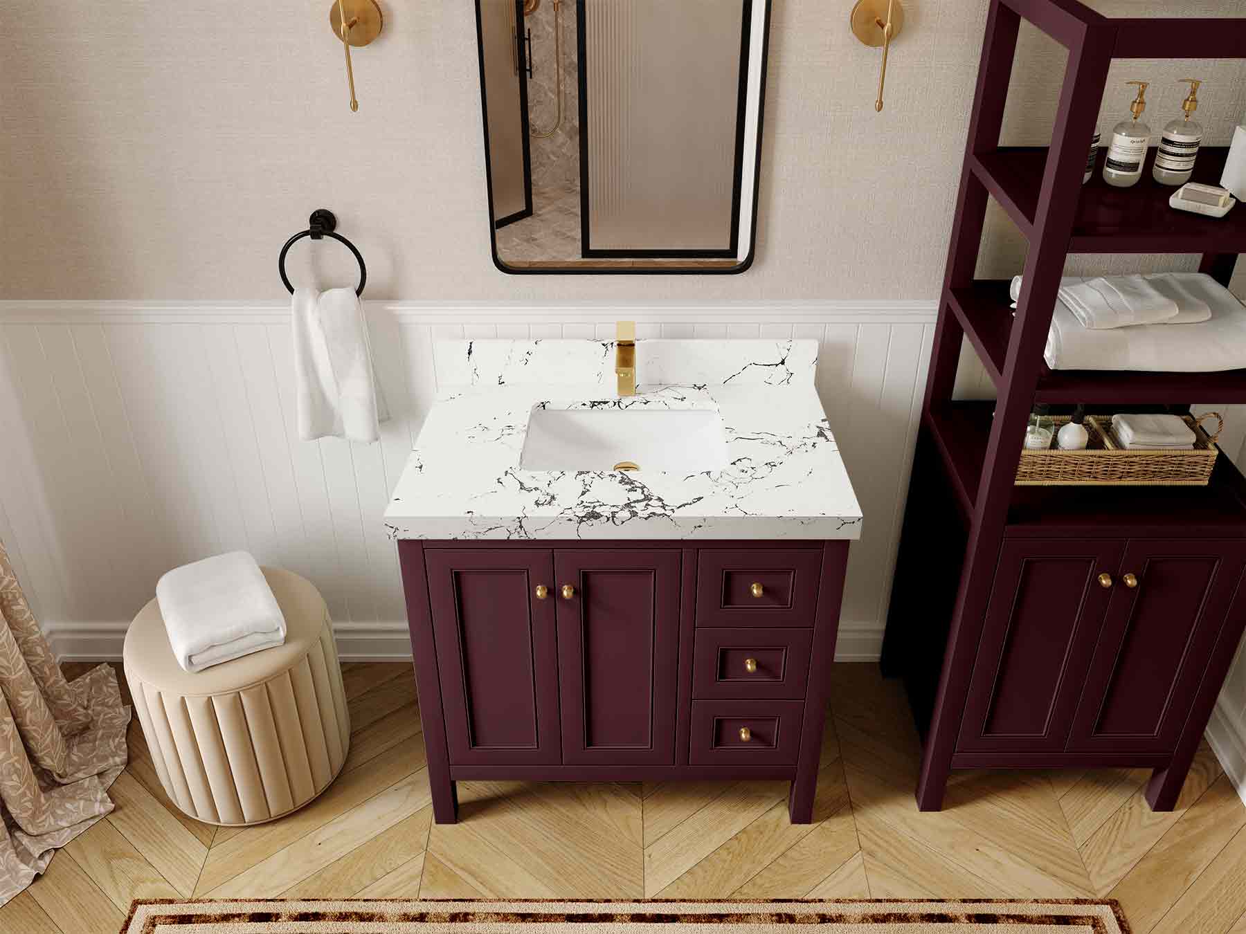 Nashville 36 in. W x 22 in. D Center Sink Bathroom Vanity - Image 46