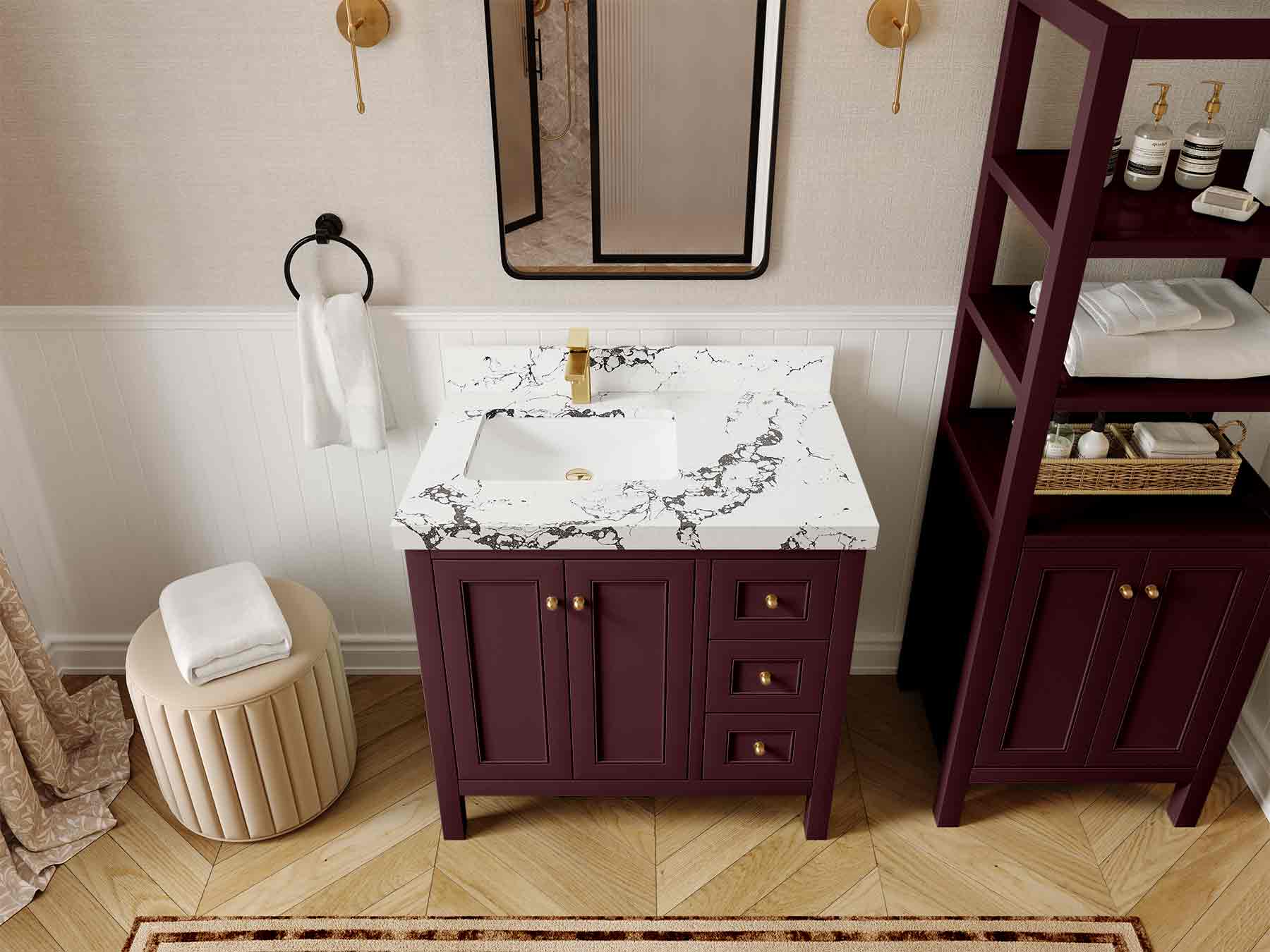 Nashville 36 in. W x 22 in. D Left Offset Sink Bathroom Vanity - Image 43