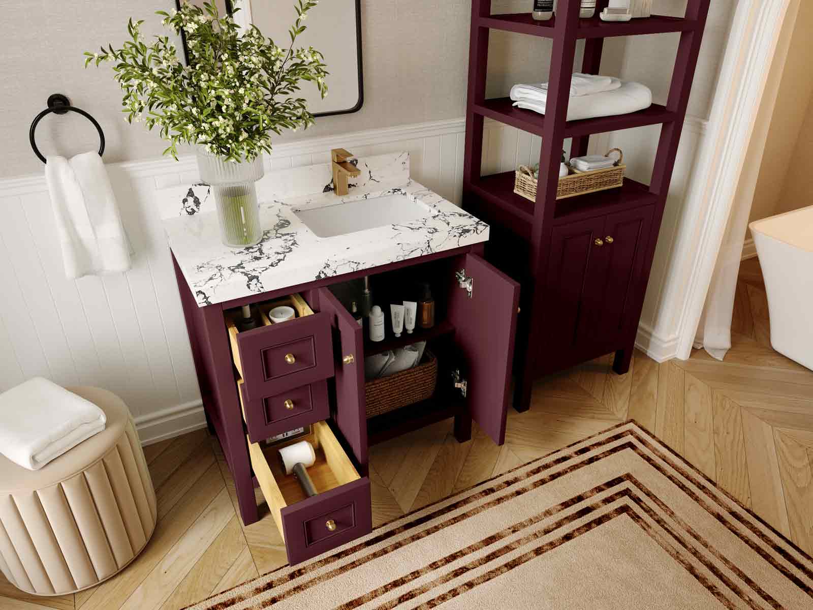 Nashville 36 in. W x 22 in D Right Offset Sink Bathroom Vanity - Image 3