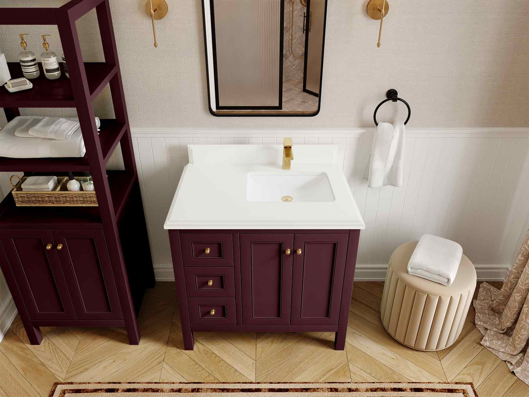 Nashville 36 in. W x 22 in D Right Offset Sink Bathroom Vanity - Image 35