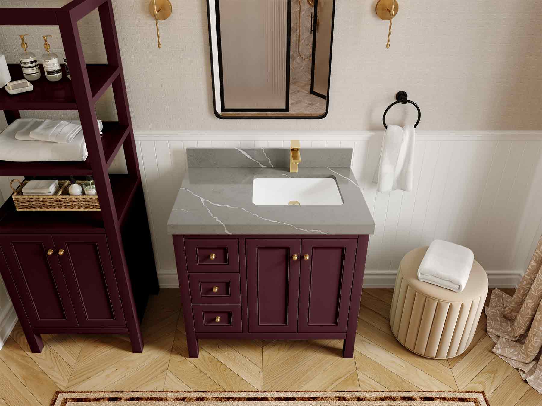 Nashville 36 in. W x 22 in D Right Offset Sink Bathroom Vanity - Image 41