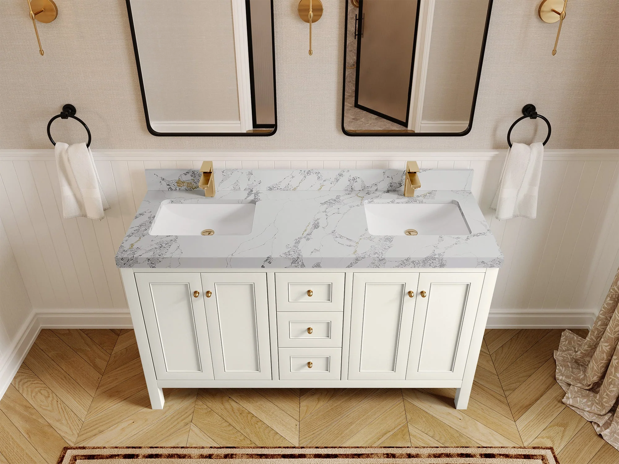 Nashville 60 in. W x 22 in. D Double Sink Bathroom Vanity - Image 24