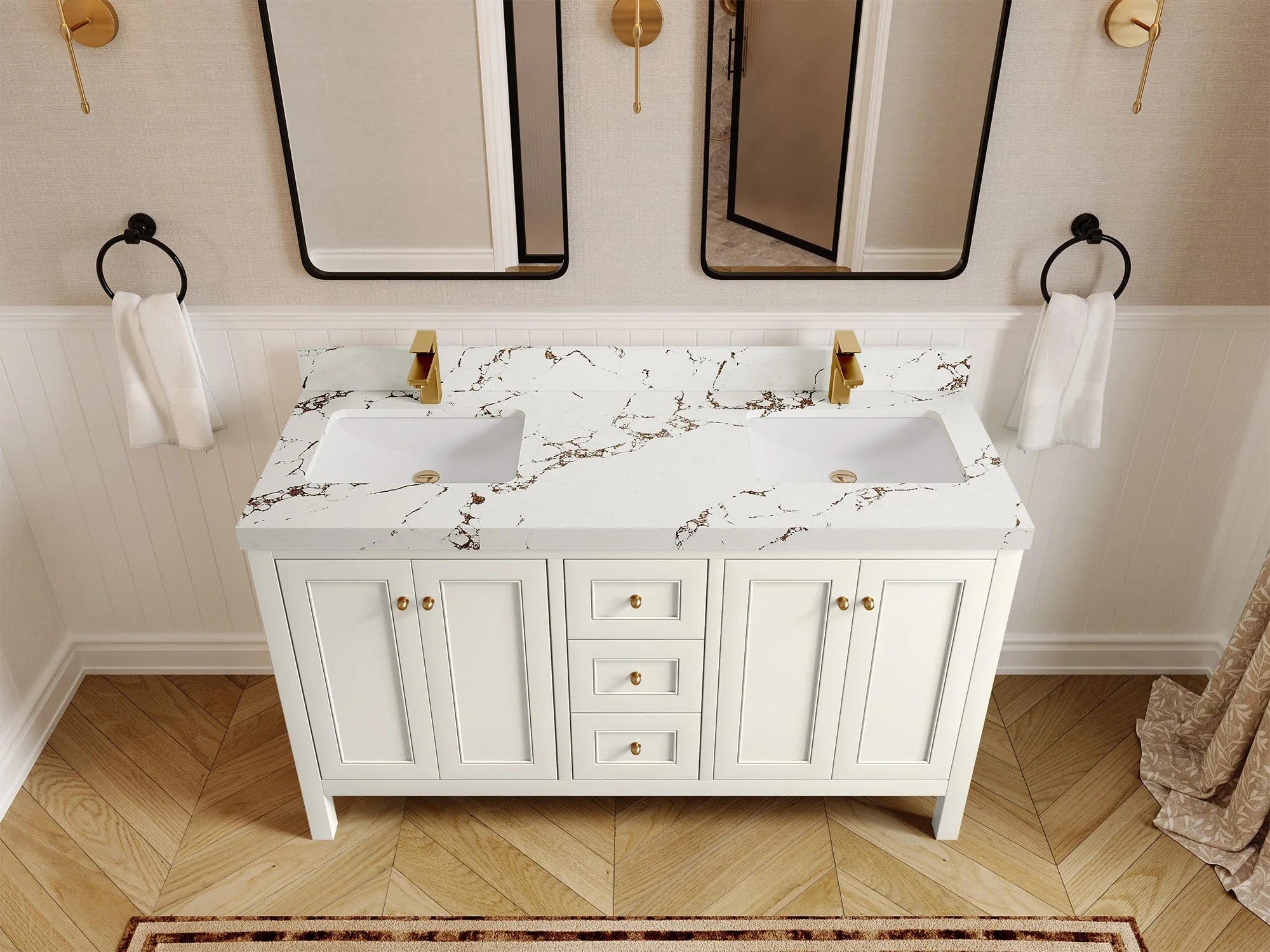 Nashville 60 in. W x 22 in. D Double Sink Bathroom Vanity - Image 44