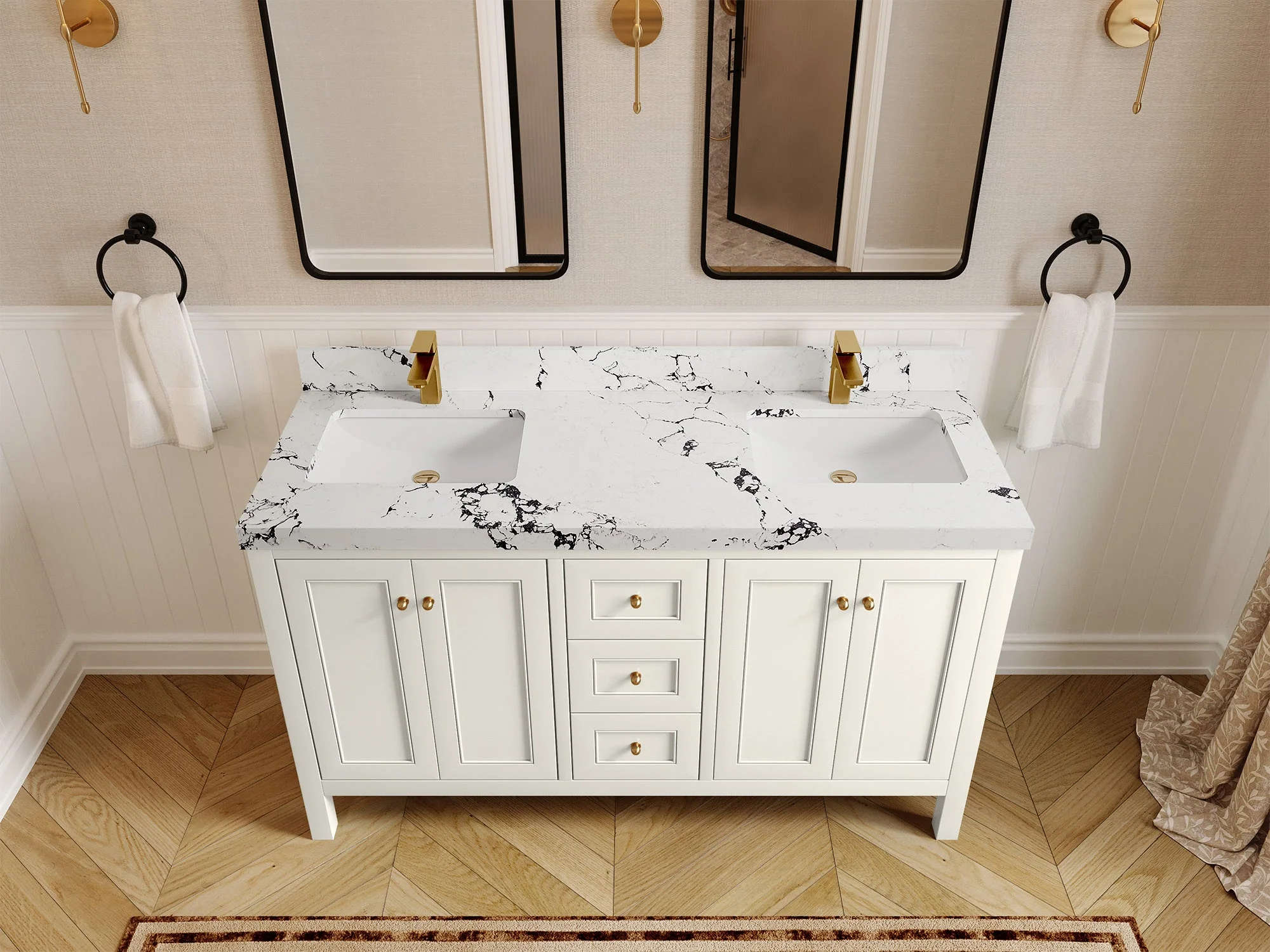 Nashville 60 in. W x 22 in. D Double Sink Bathroom Vanity - Image 48