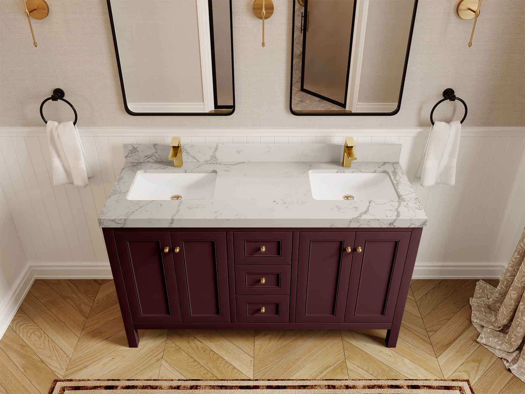 Nashville 60 in. W x 22 in. D Double Sink Bathroom Vanity - Image 17
