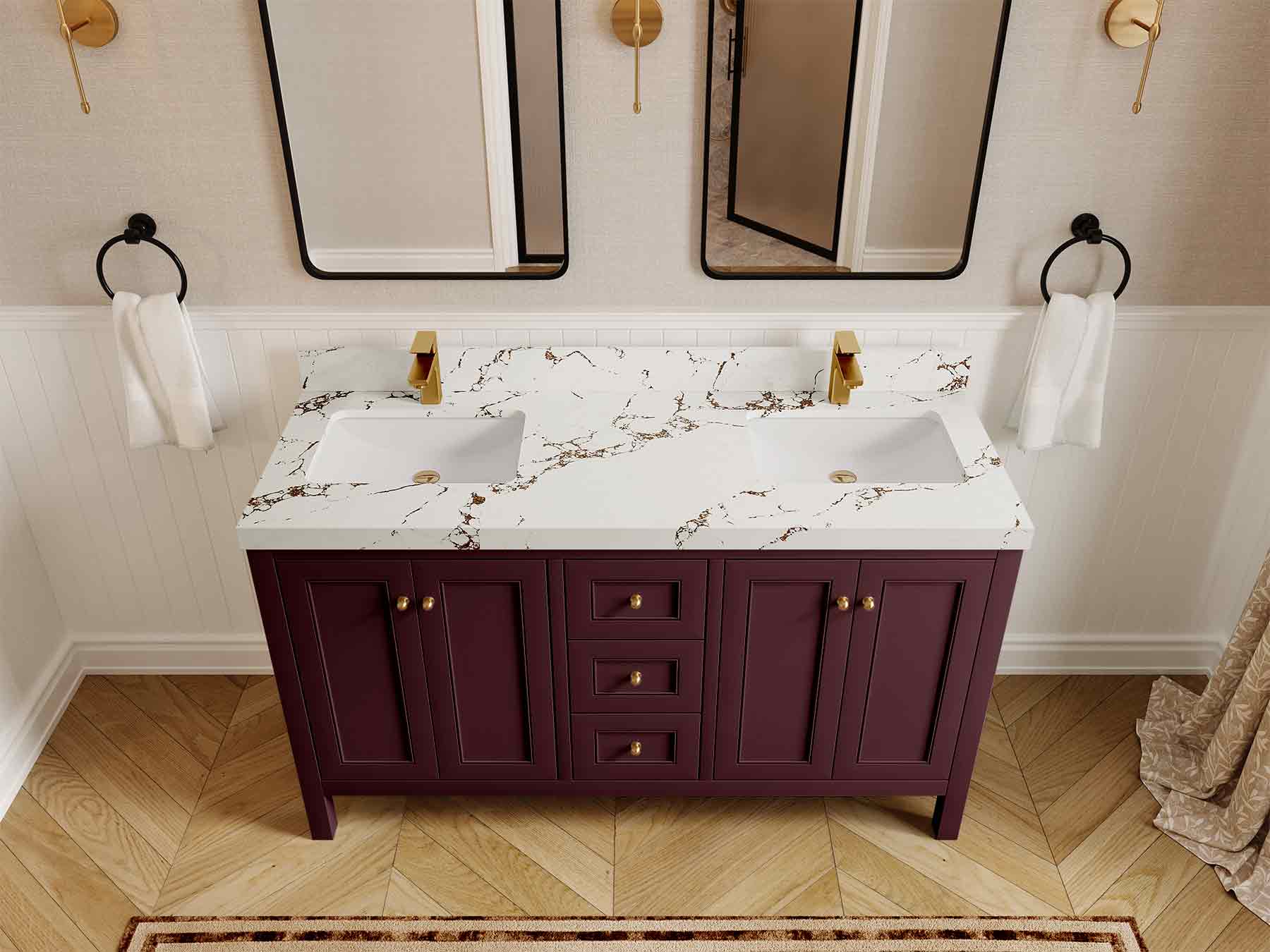 Nashville 60 in. W x 22 in. D Double Sink Bathroom Vanity - Image 19