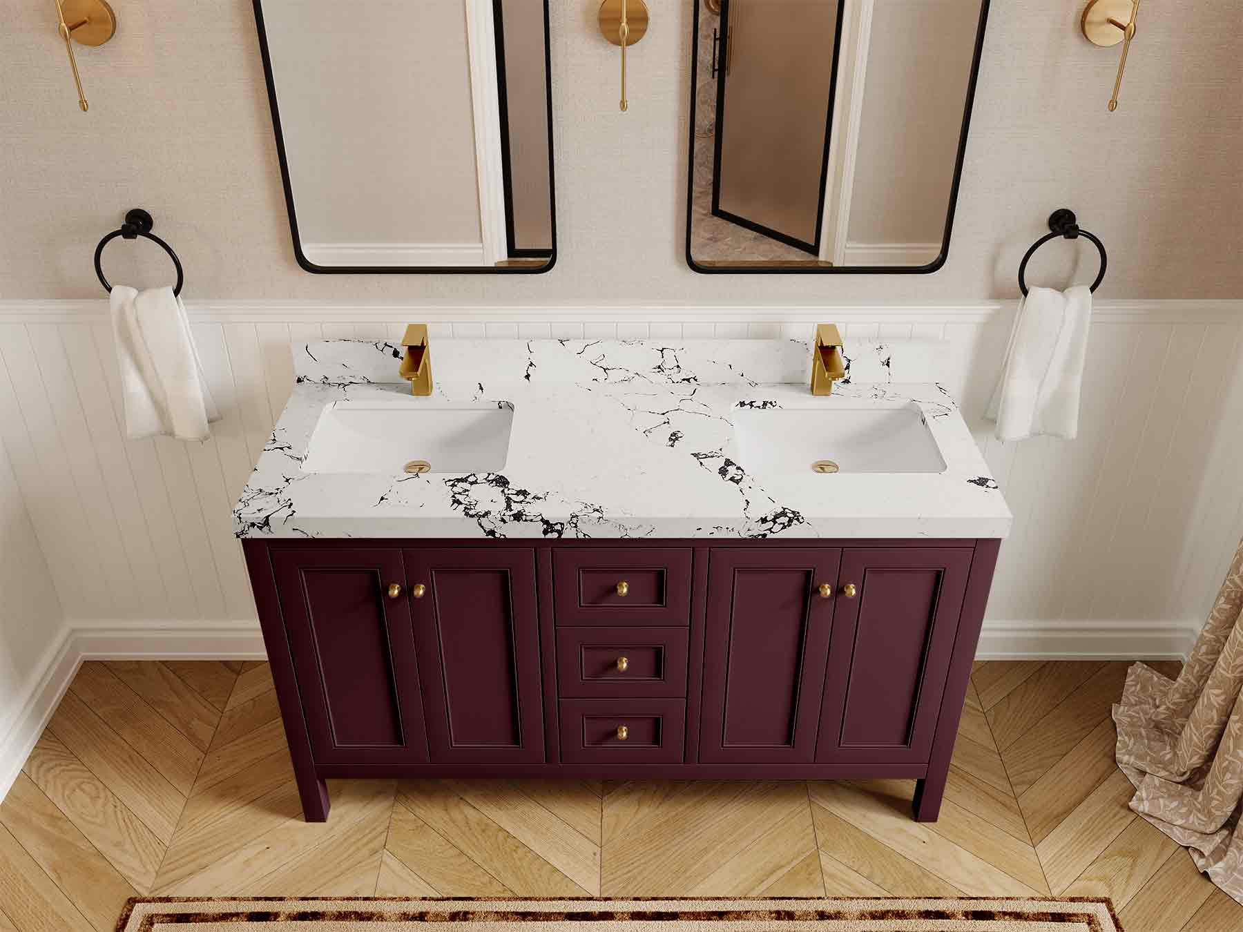 Nashville 60 in. W x 22 in. D Double Sink Bathroom Vanity - Image 21