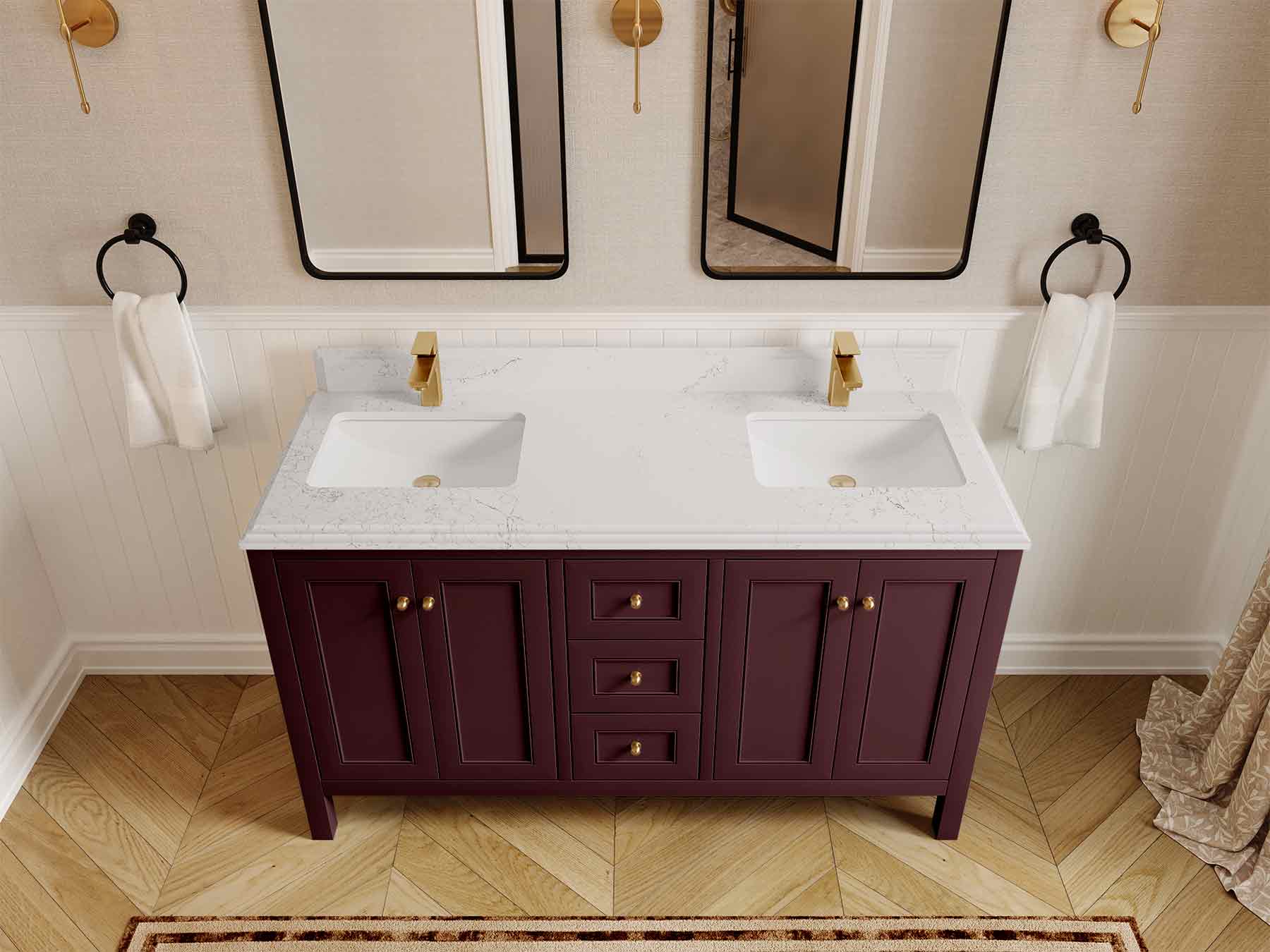 Nashville 60 in. W x 22 in. D Double Sink Bathroom Vanity - Image 23