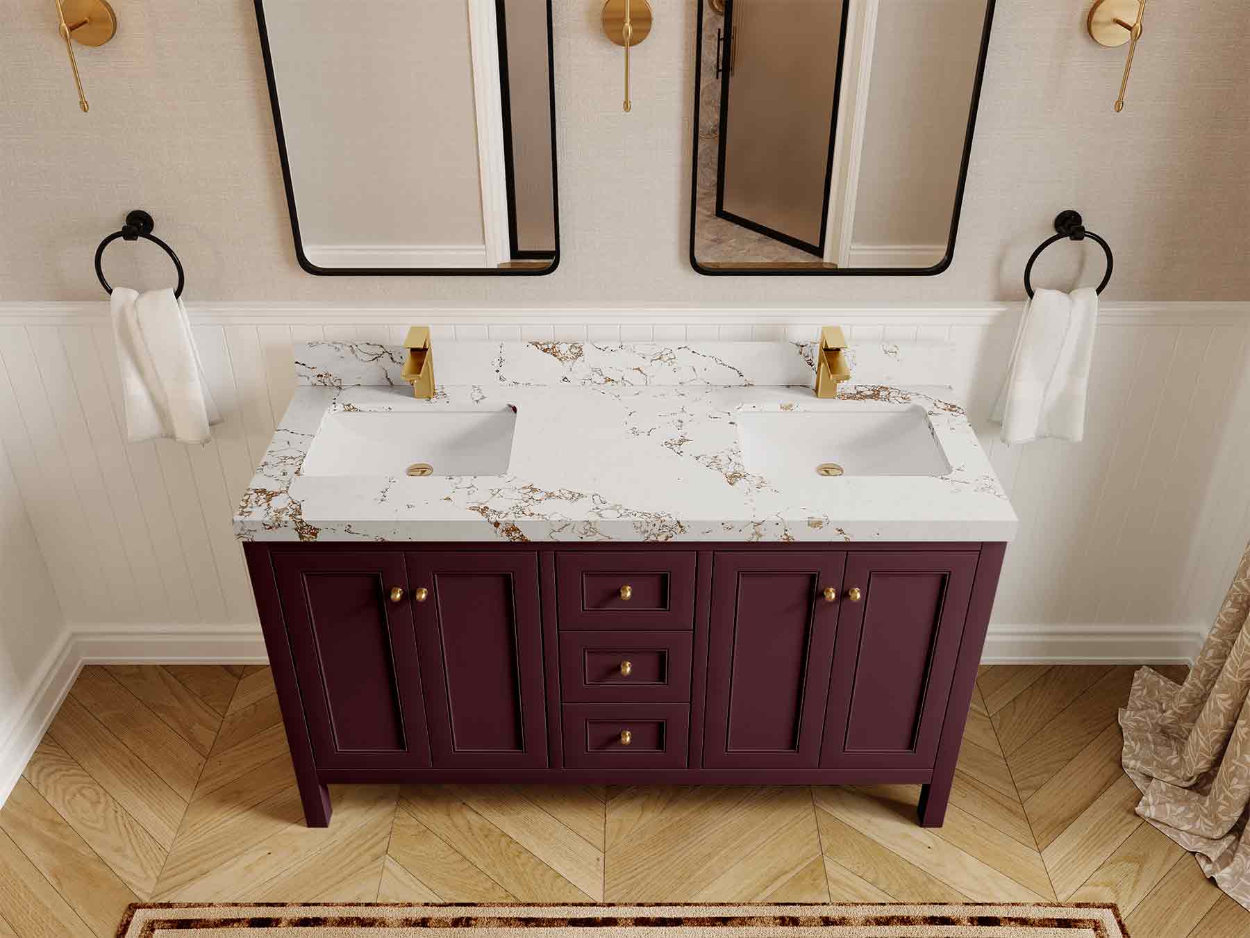 Nashville 60 in. W x 22 in. D Double Sink Bathroom Vanity - Image 25