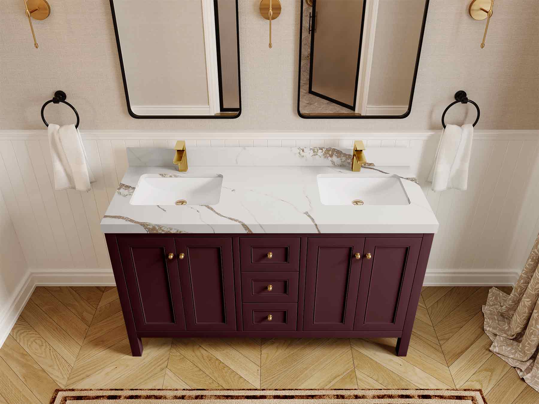Nashville 60 in. W x 22 in. D Double Sink Bathroom Vanity - Image 27