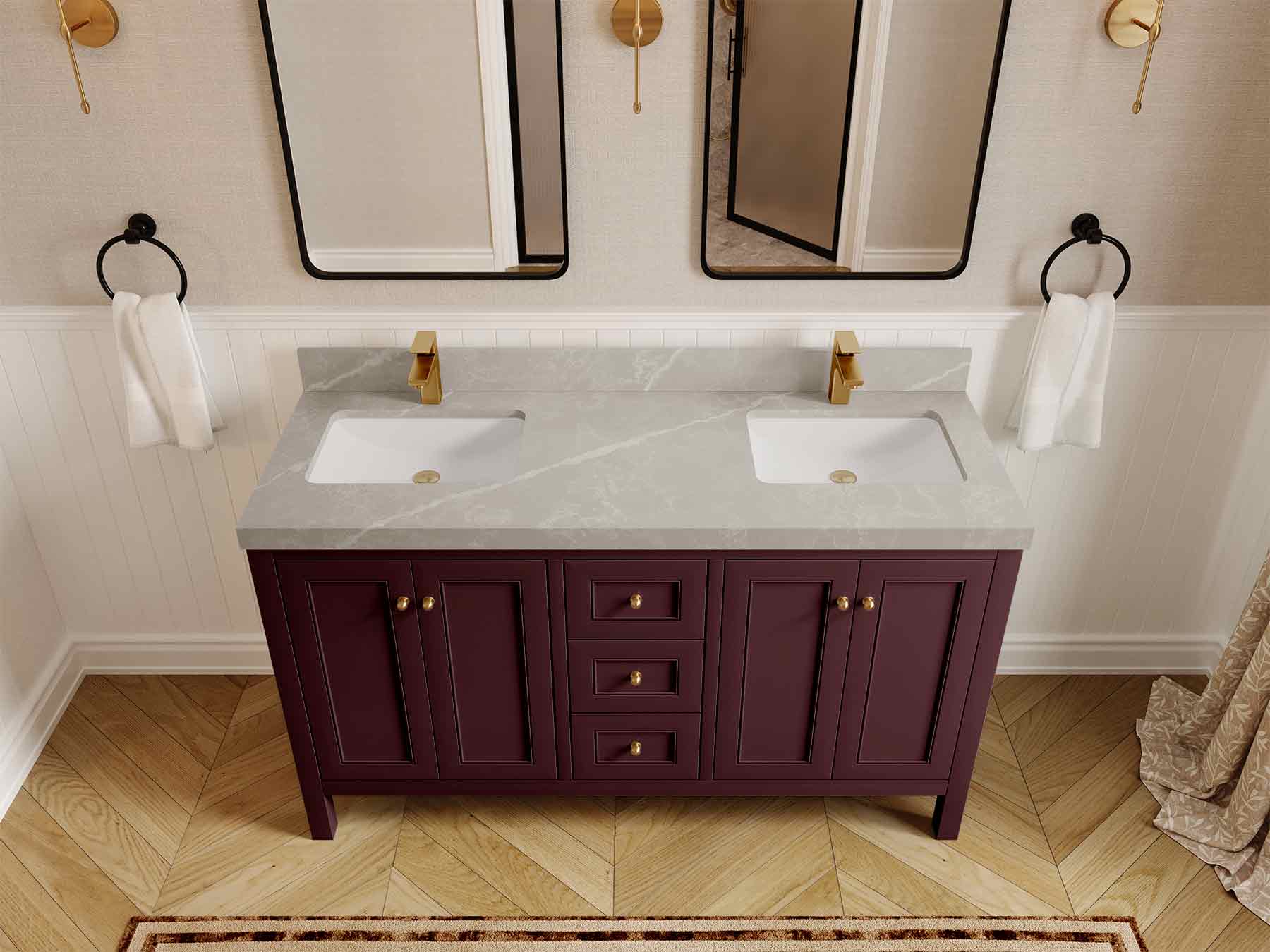 Nashville 60 in. W x 22 in. D Double Sink Bathroom Vanity - Image 31