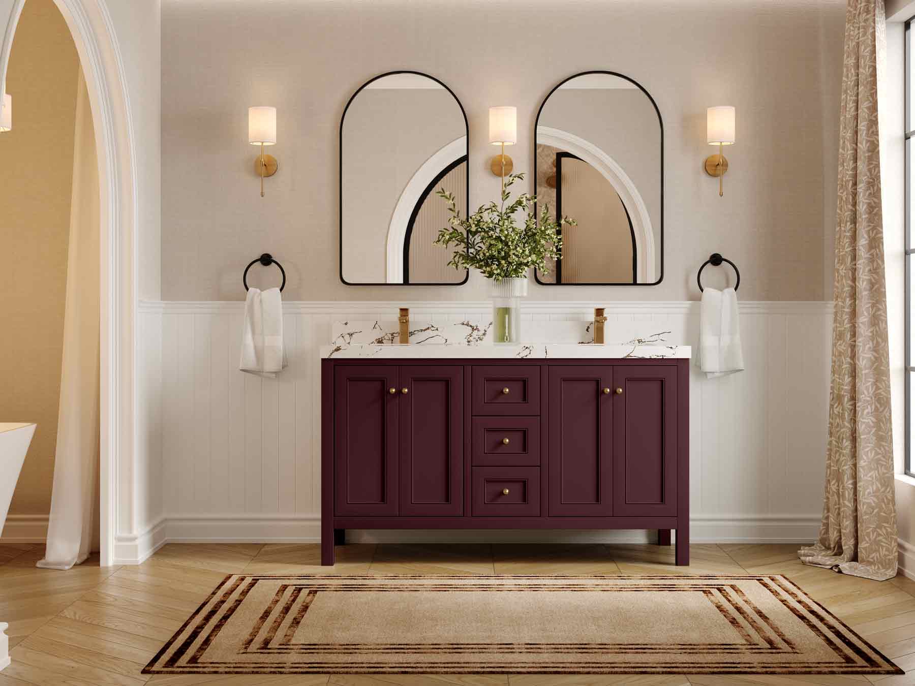 Nashville 60 in. W x 22 in. D Double Sink Bathroom Vanity - Image 4