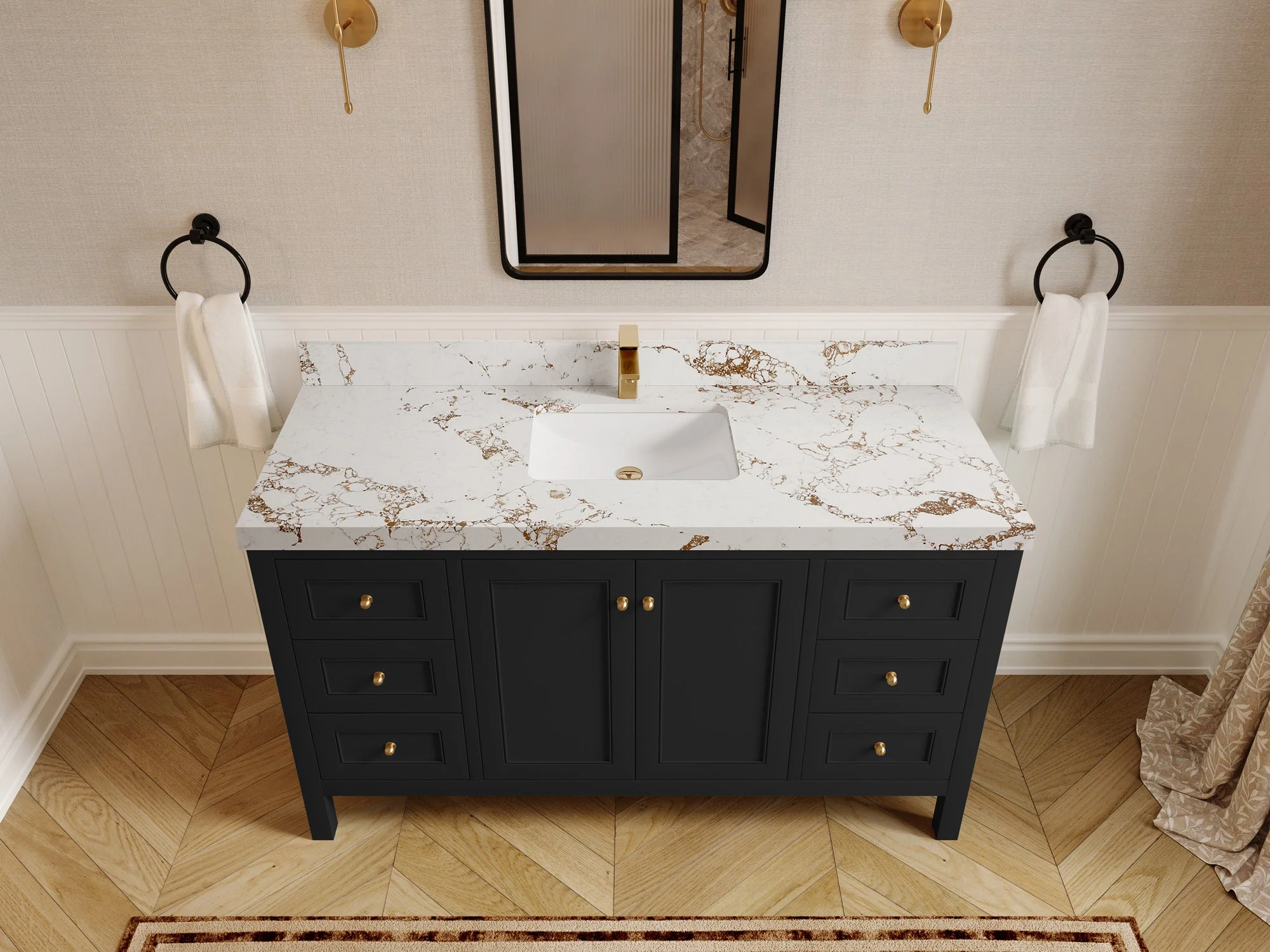 Nashville 60 in. W x 22 in. D Single Sink Bathroom Vanity - Image 28