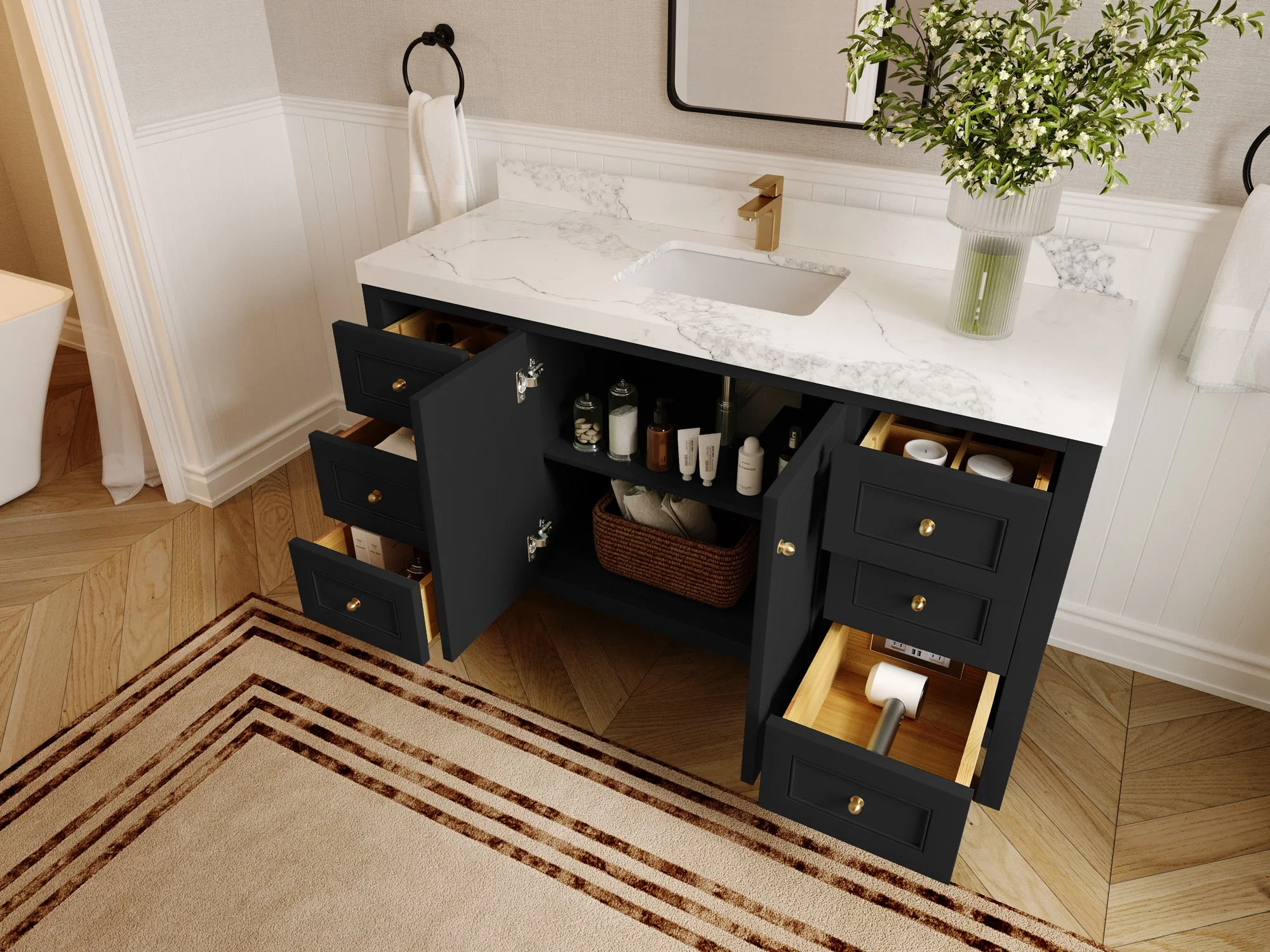 Nashville 60 in. W x 22 in. D Single Sink Bathroom Vanity - Image 3