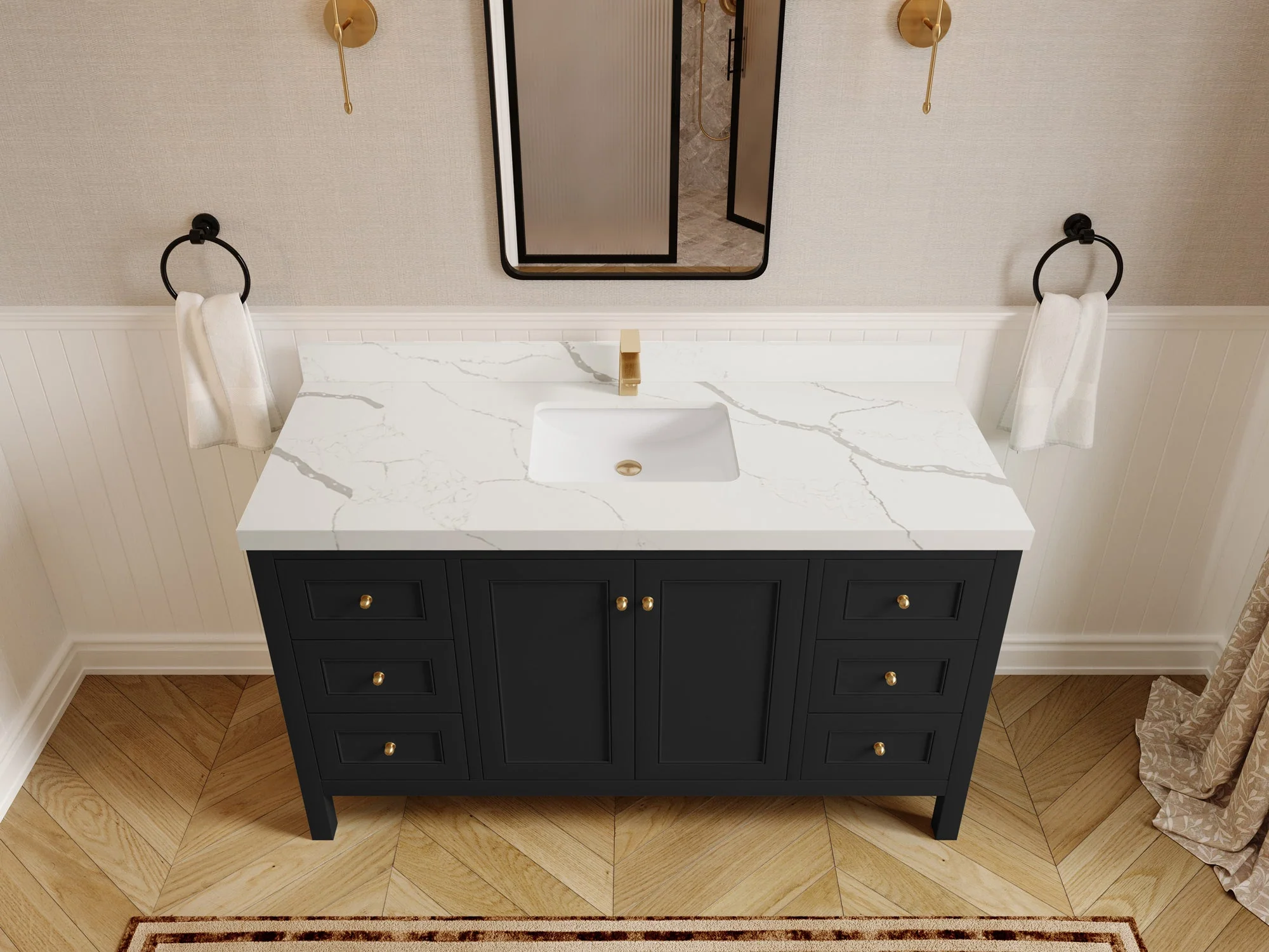 Nashville 60 in. W x 22 in. D Single Sink Bathroom Vanity - Image 38