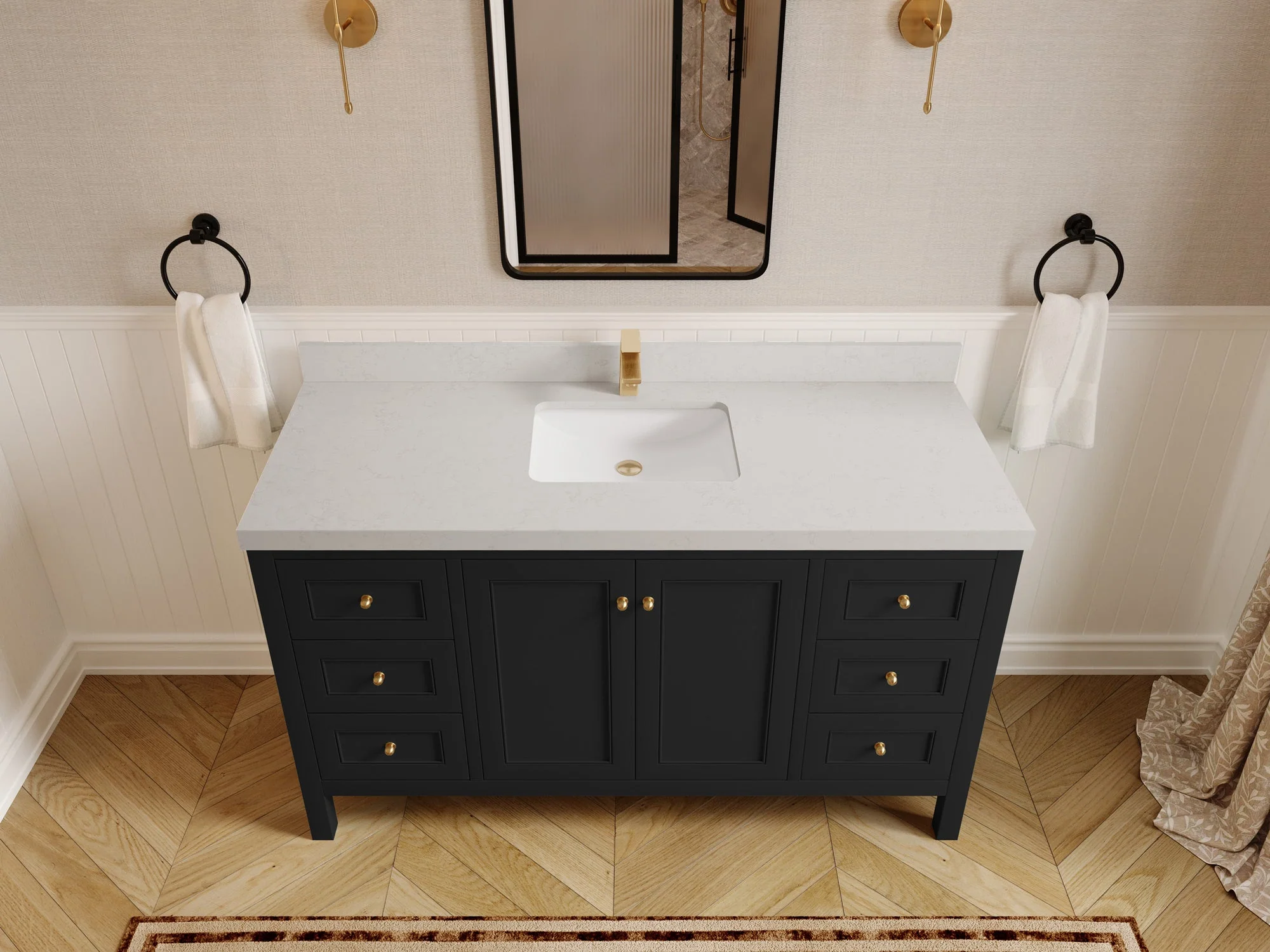 Nashville 60 in. W x 22 in. D Single Sink Bathroom Vanity - Image 40