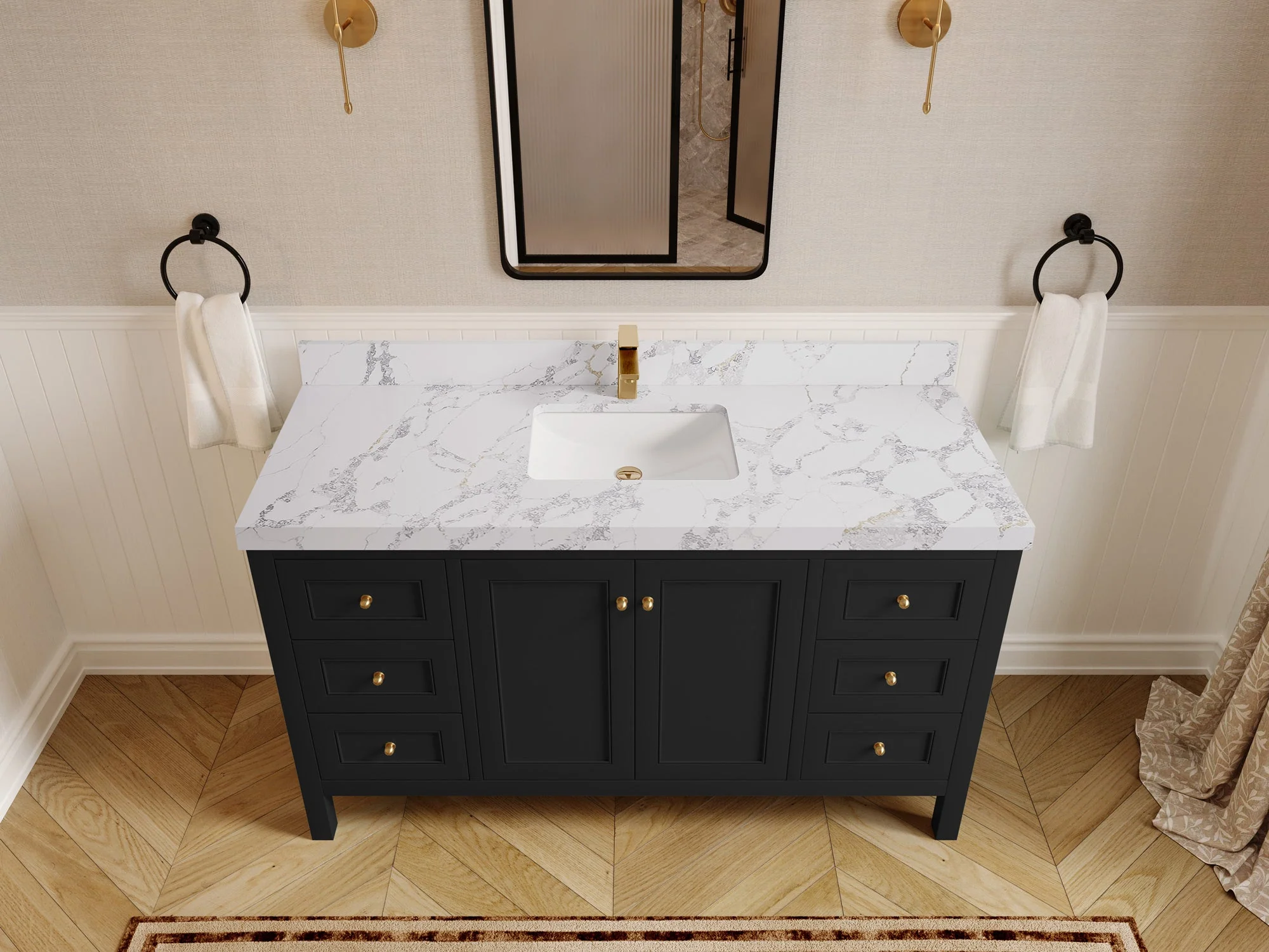 Nashville 60 in. W x 22 in. D Single Sink Bathroom Vanity - Image 42