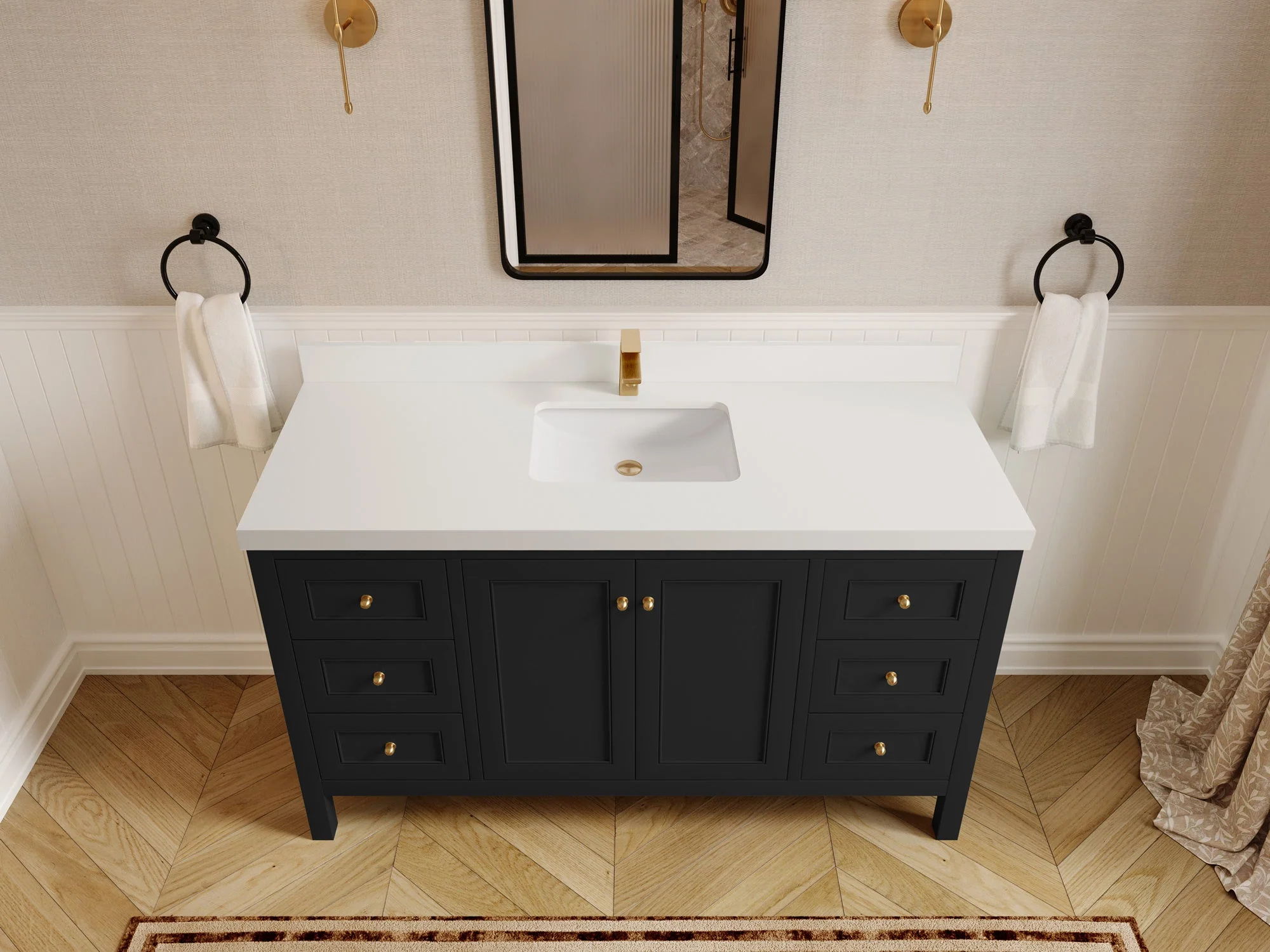 Nashville 60 in. W x 22 in. D Single Sink Bathroom Vanity - Image 44
