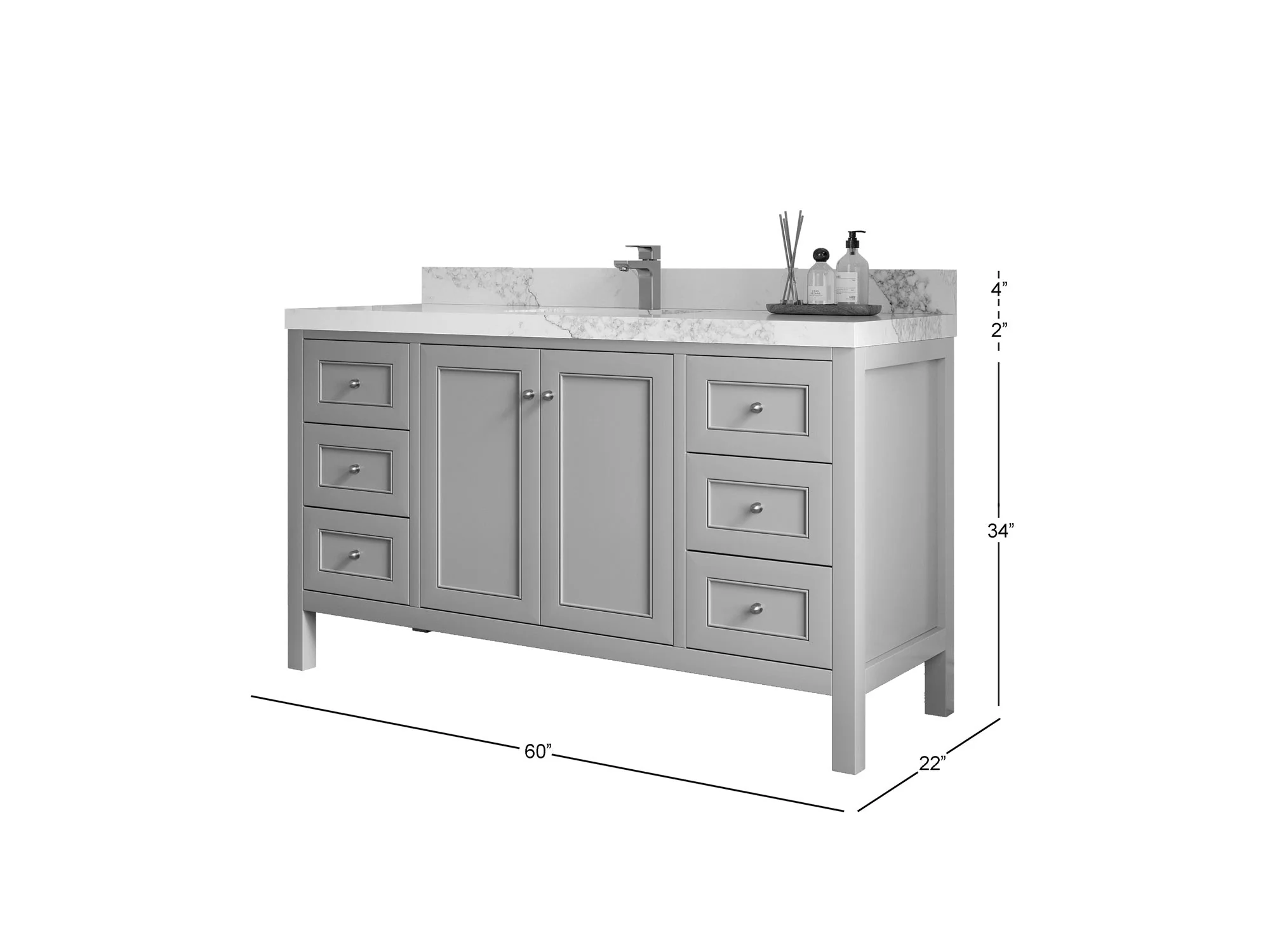 Nashville 60 in. W x 22 in. D Single Sink Bathroom Vanity - Image 5