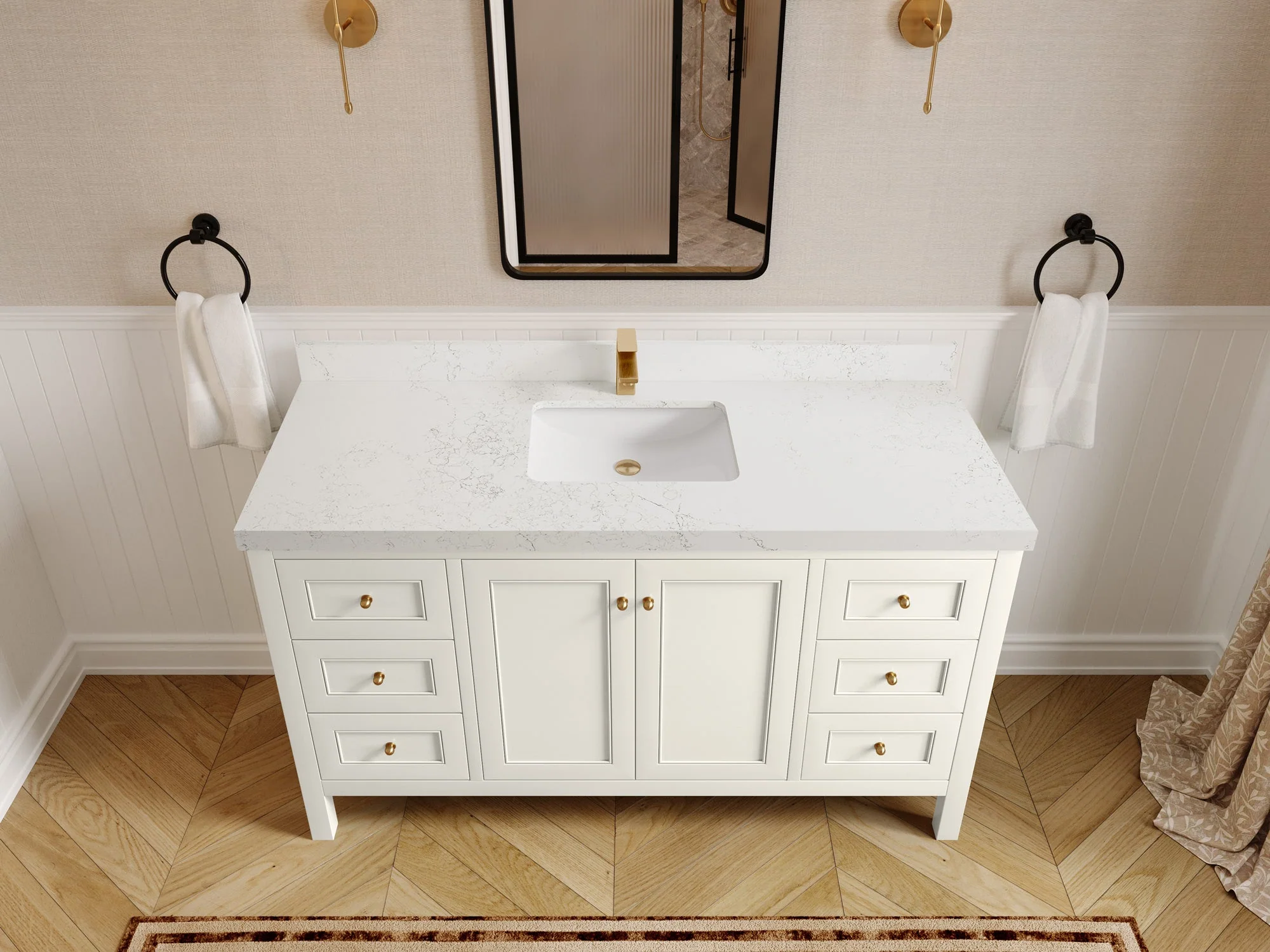 Nashville 60 in. W x 22 in. D Single Sink Bathroom Vanity - Image 38