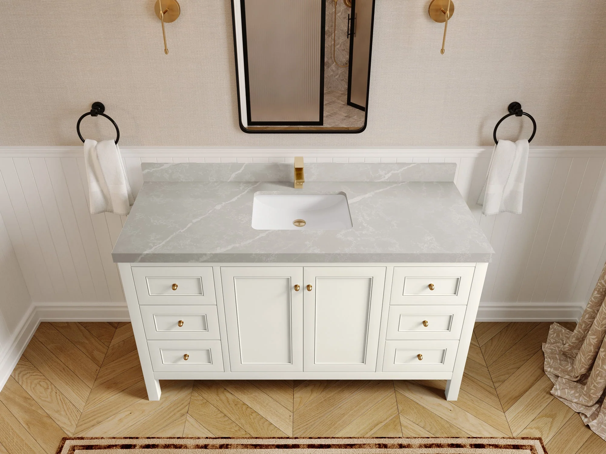 Nashville 60 in. W x 22 in. D Single Sink Bathroom Vanity - Image 40