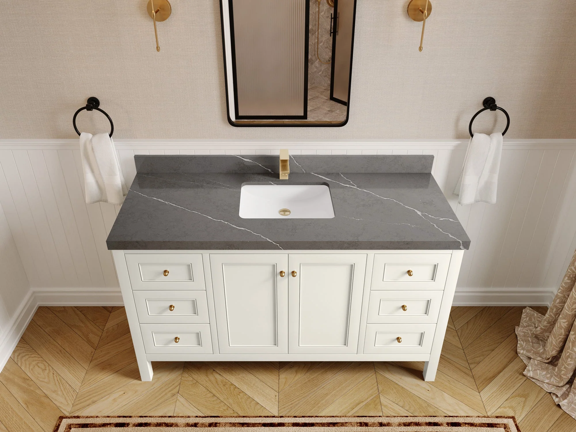 Nashville 60 in. W x 22 in. D Single Sink Bathroom Vanity - Image 42