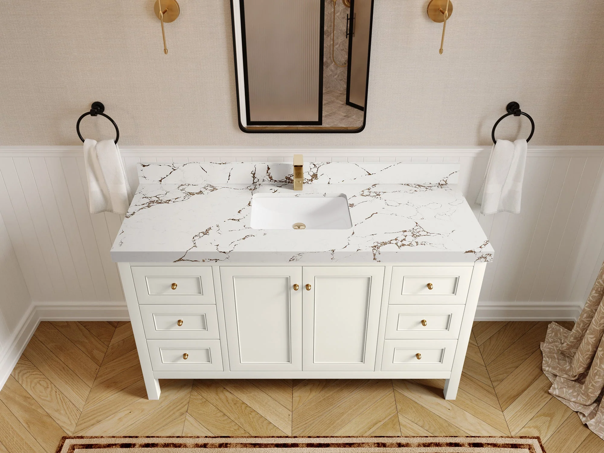 Nashville 60 in. W x 22 in. D Single Sink Bathroom Vanity - Image 44