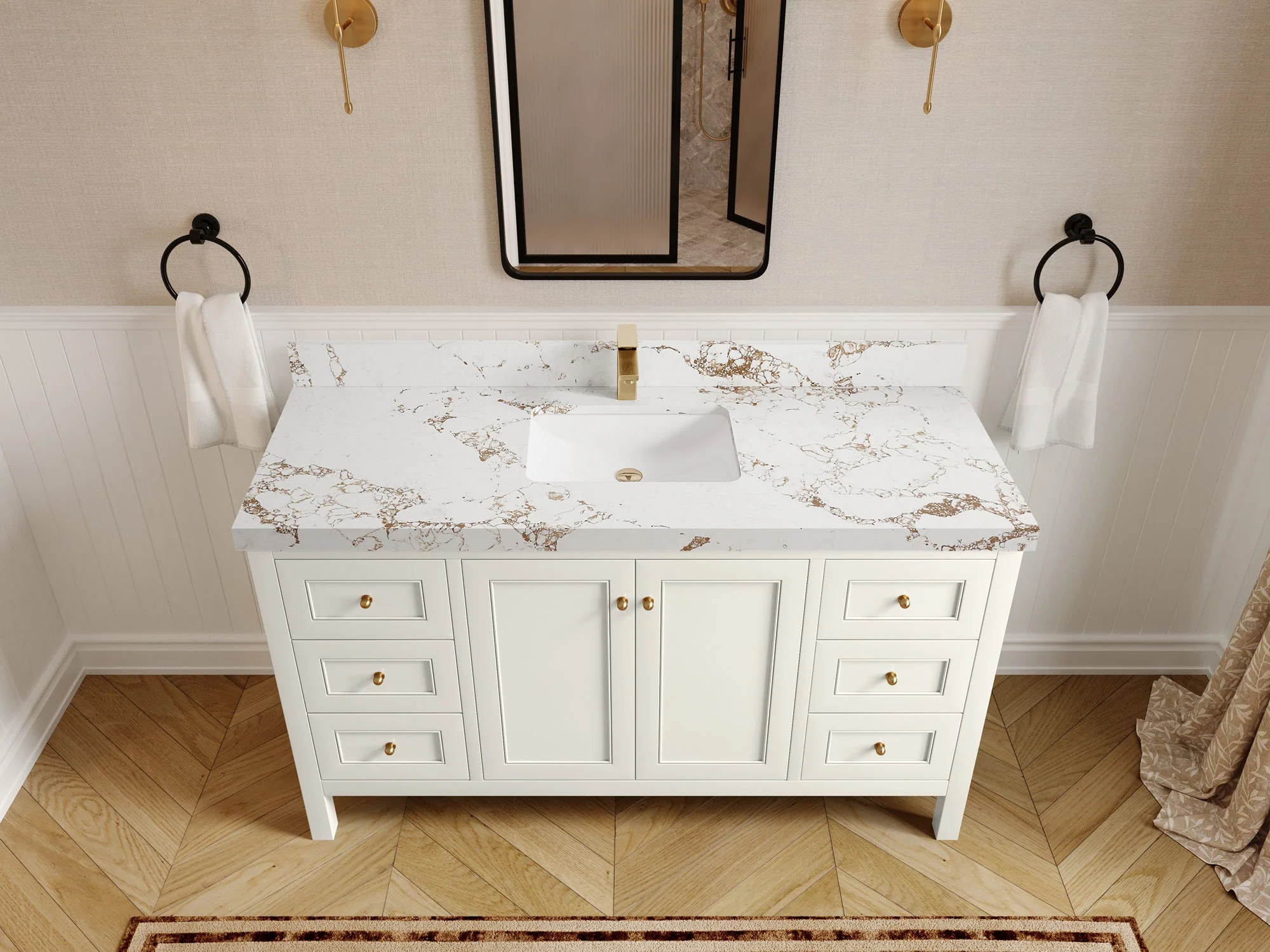 Nashville 60 in. W x 22 in. D Single Sink Bathroom Vanity - Image 46