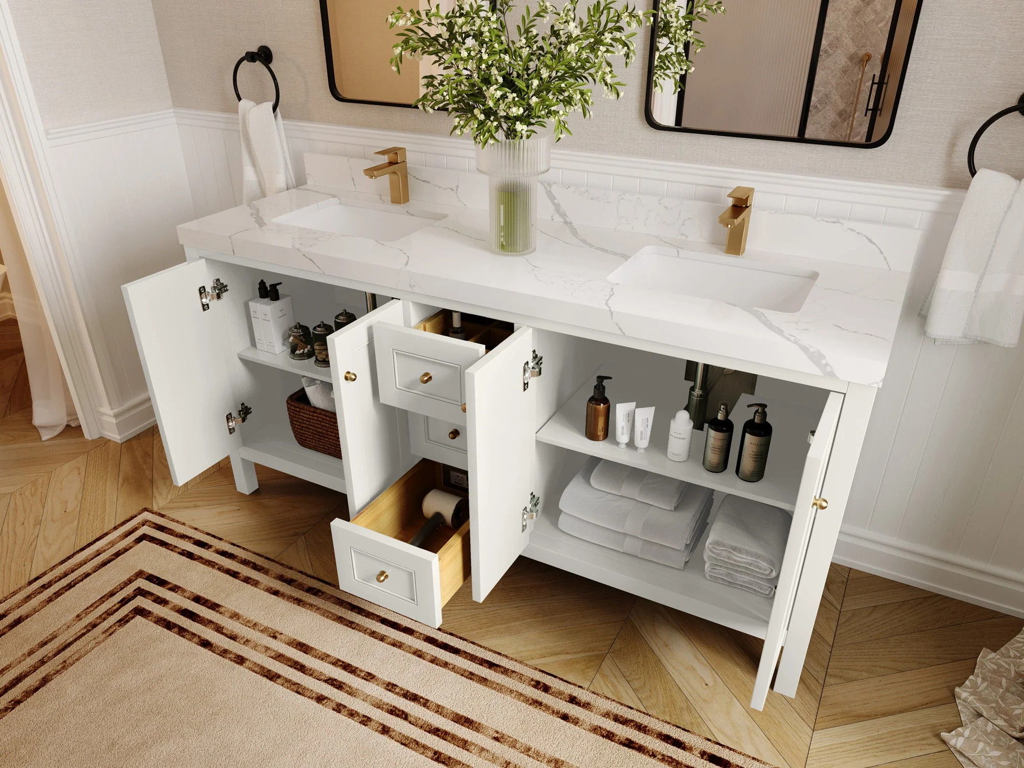 Nashville 72 in. W x 22 in. D Double Sink Bathroom Vanity - Image 3