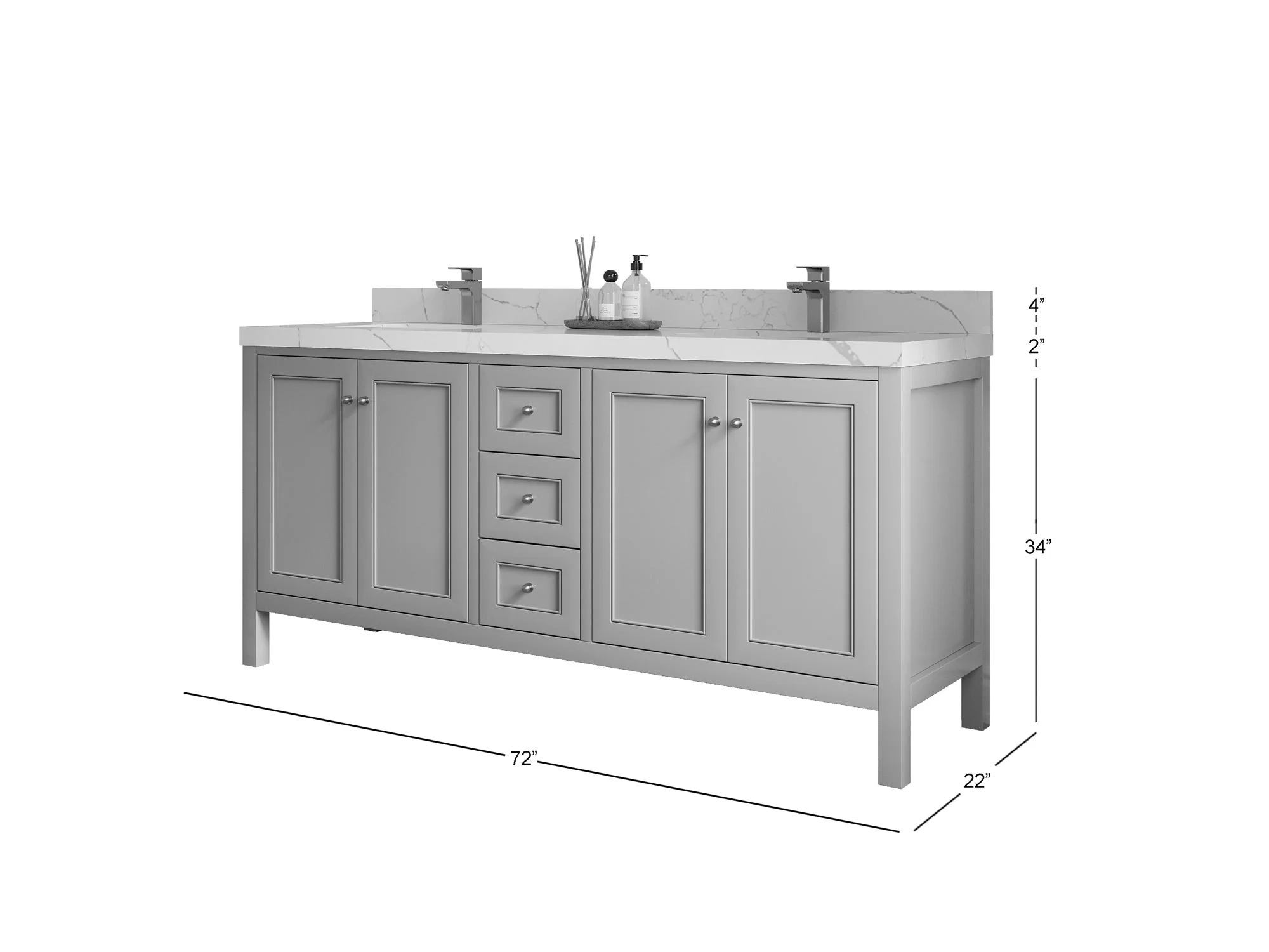 Nashville 72 in. W x 22 in. D Double Sink Bathroom Vanity - Image 5
