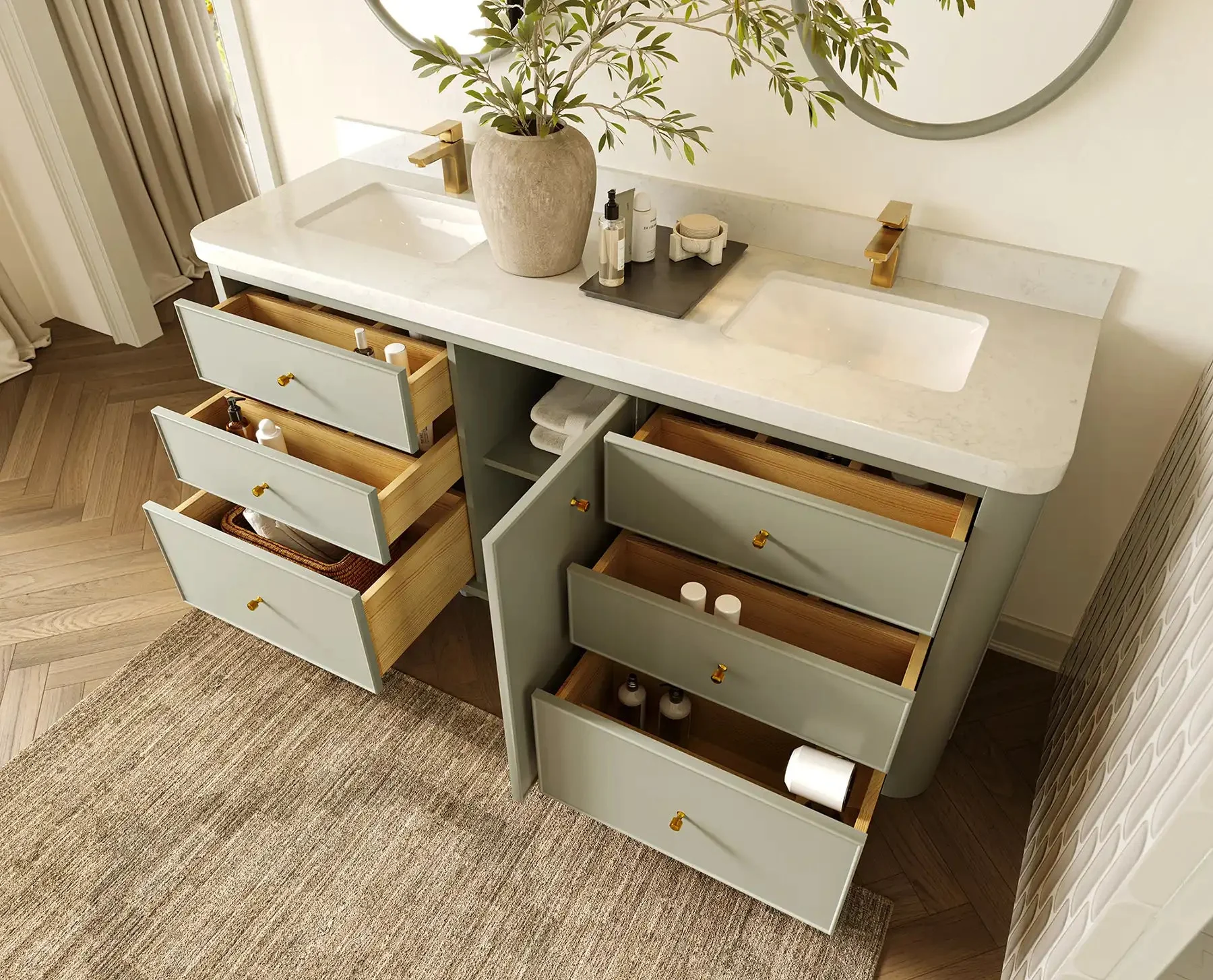 Orlando 72 in. W x 22 in. D Double Sink Bathroom Vanity - Image 3