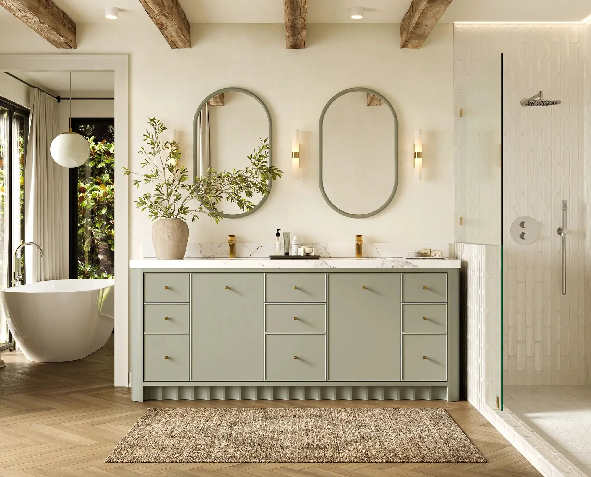 Orlando 84 in. W x 22 in. D Double Sink Bathroom Vanity - Image 4
