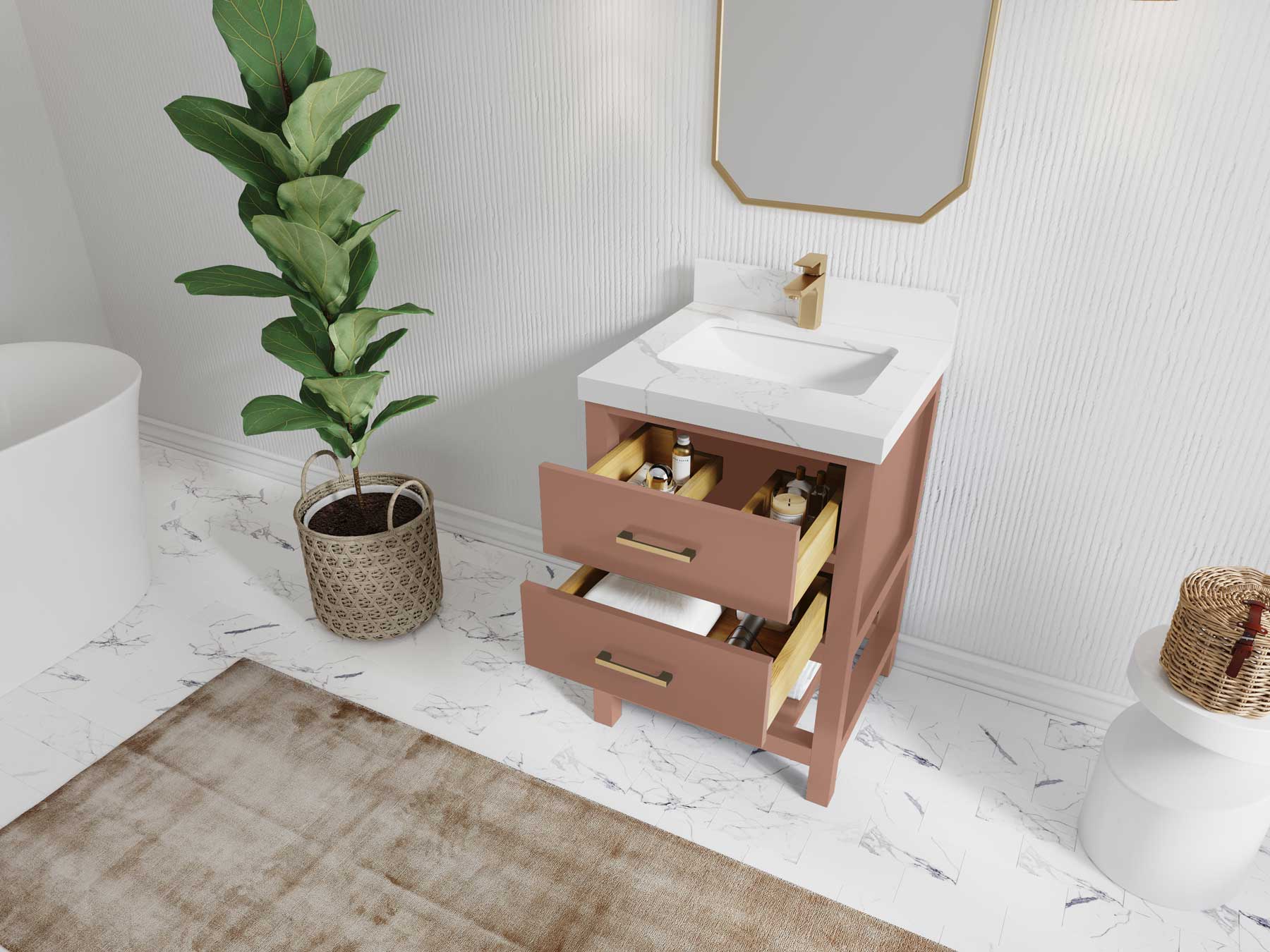 Parker 24 in. W x 22 in. D Single Sink Bathroom Vanity - Image 3