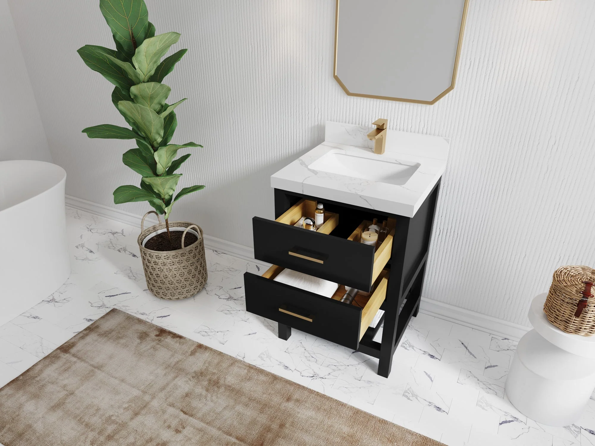 Parker 24 in. W x 22 in. D Single Sink Bathroom Vanity - Image 3