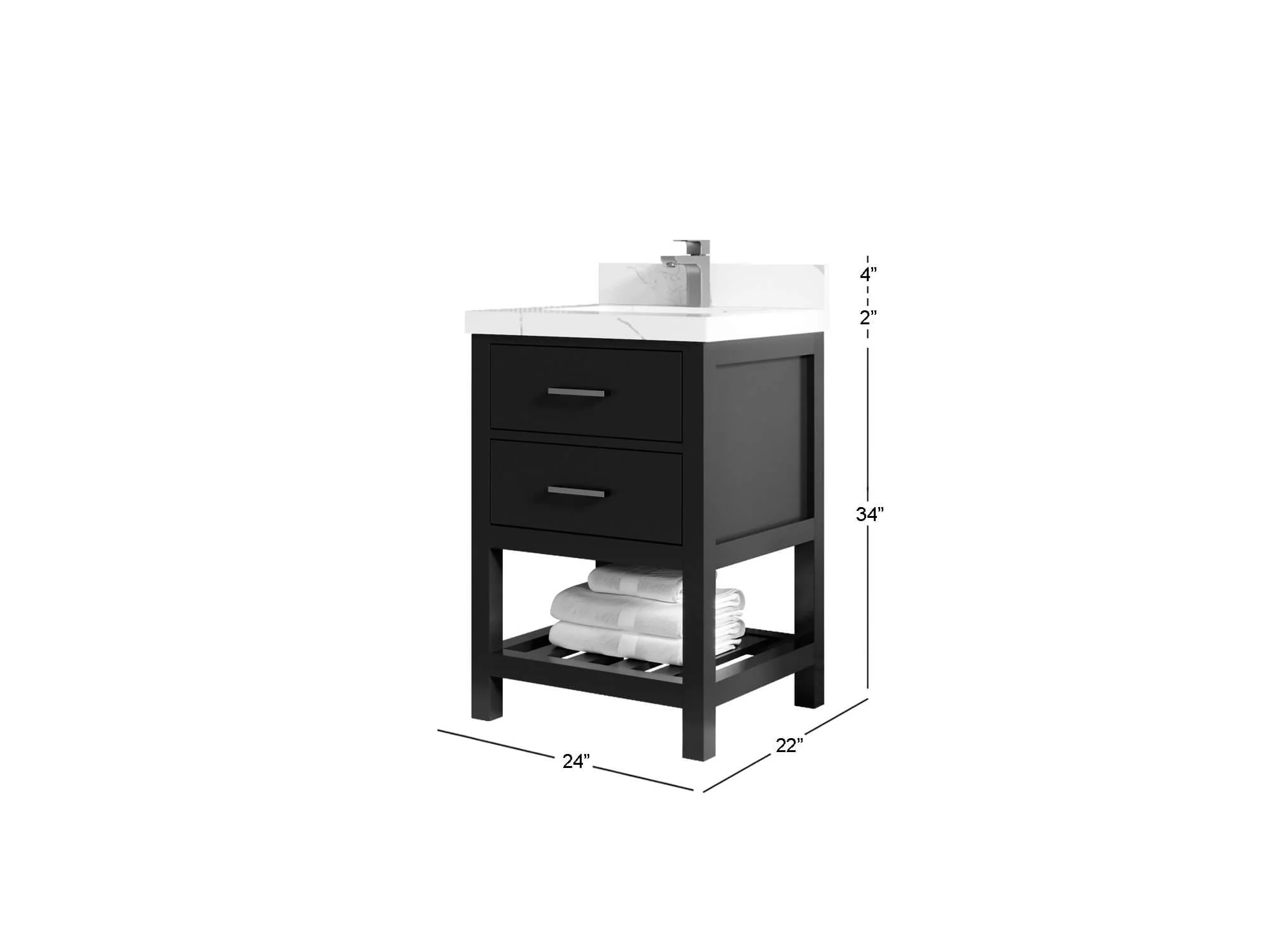 Parker 24 in. W x 22 in. D Single Sink Bathroom Vanity - Image 5
