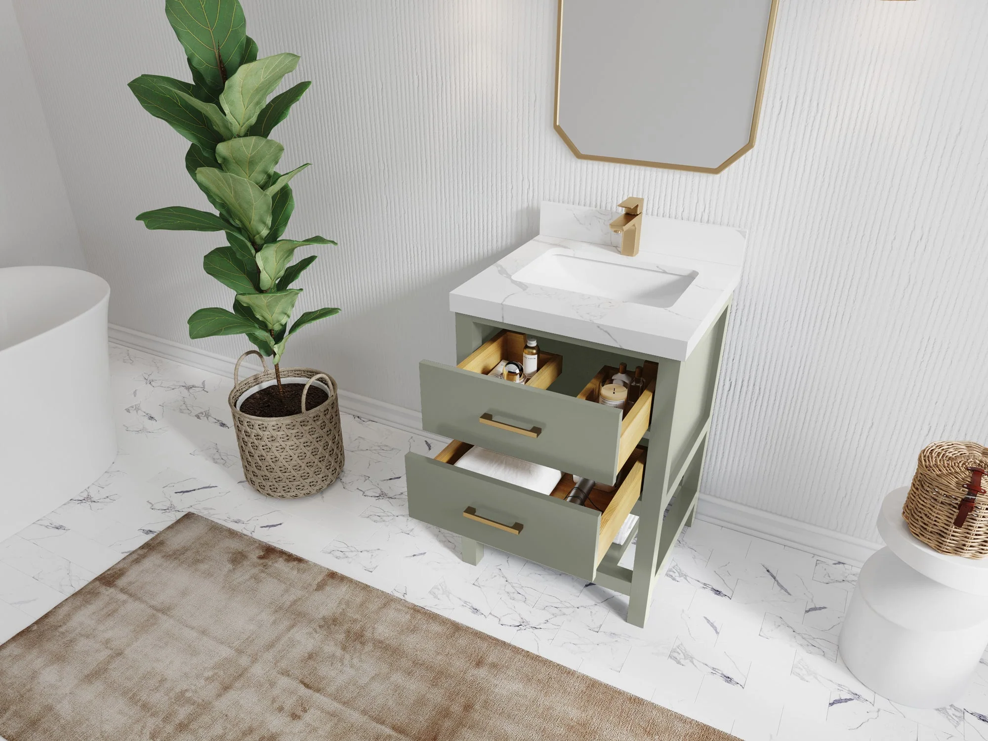 Parker 24 in. W x 22 in. D Single Sink Bathroom Vanity - Image 3