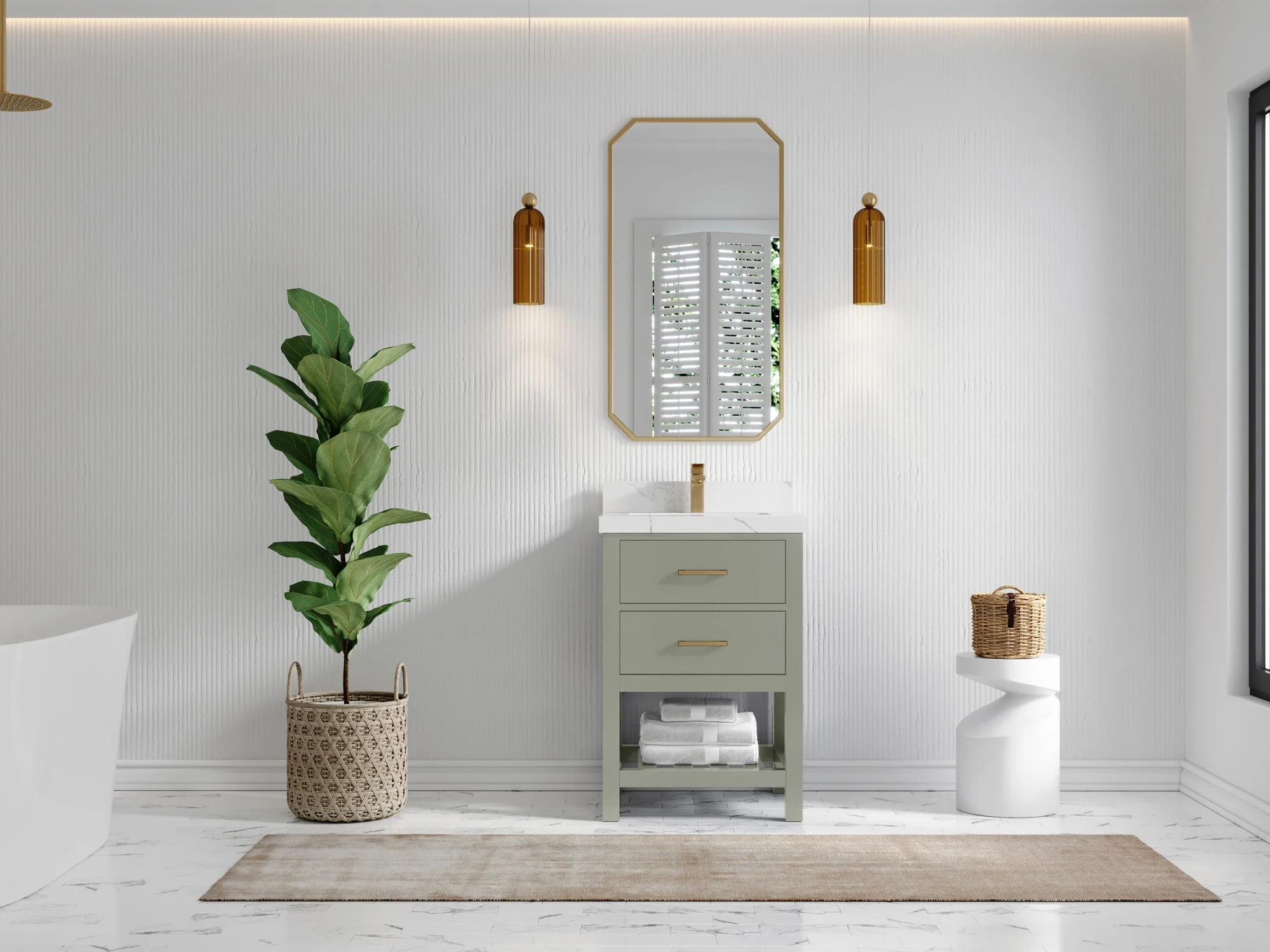 Parker 24 in. W x 22 in. D Single Sink Bathroom Vanity - Image 4