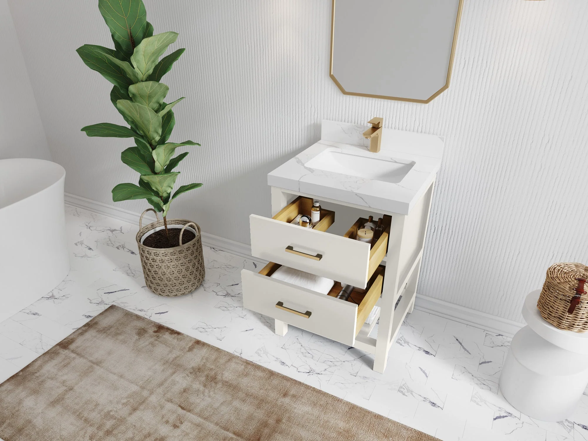 Parker 24 in. W x 22 in. D Single Sink Bathroom Vanity - Image 3