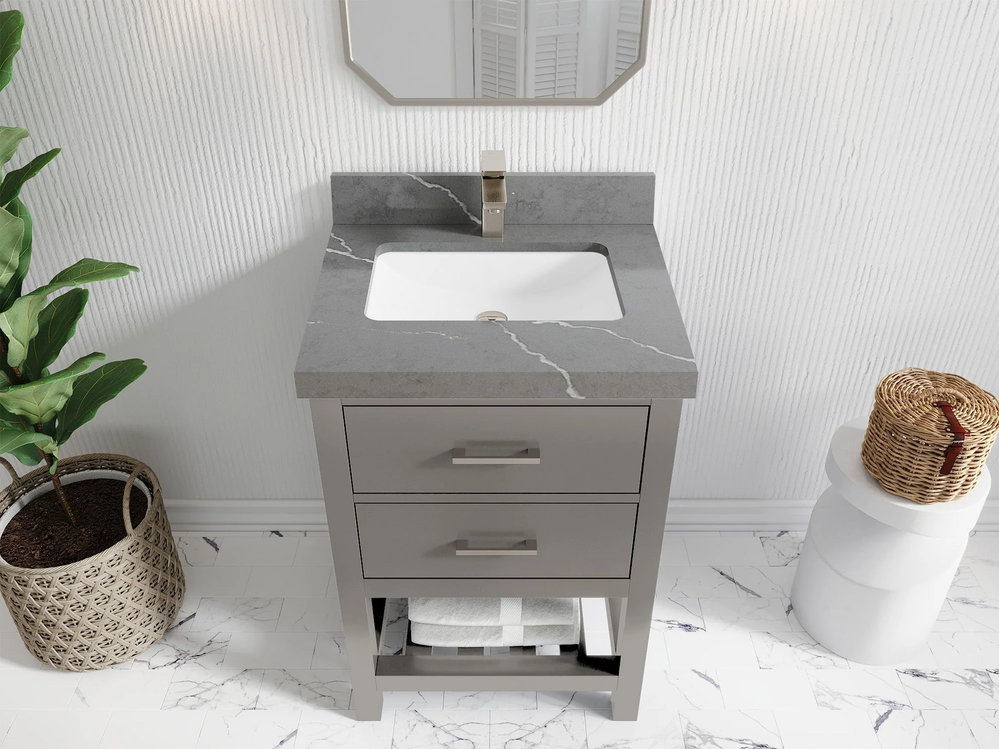 Parker 24 in. W x 22 in. D Single Sink Bathroom Vanity - Image 23