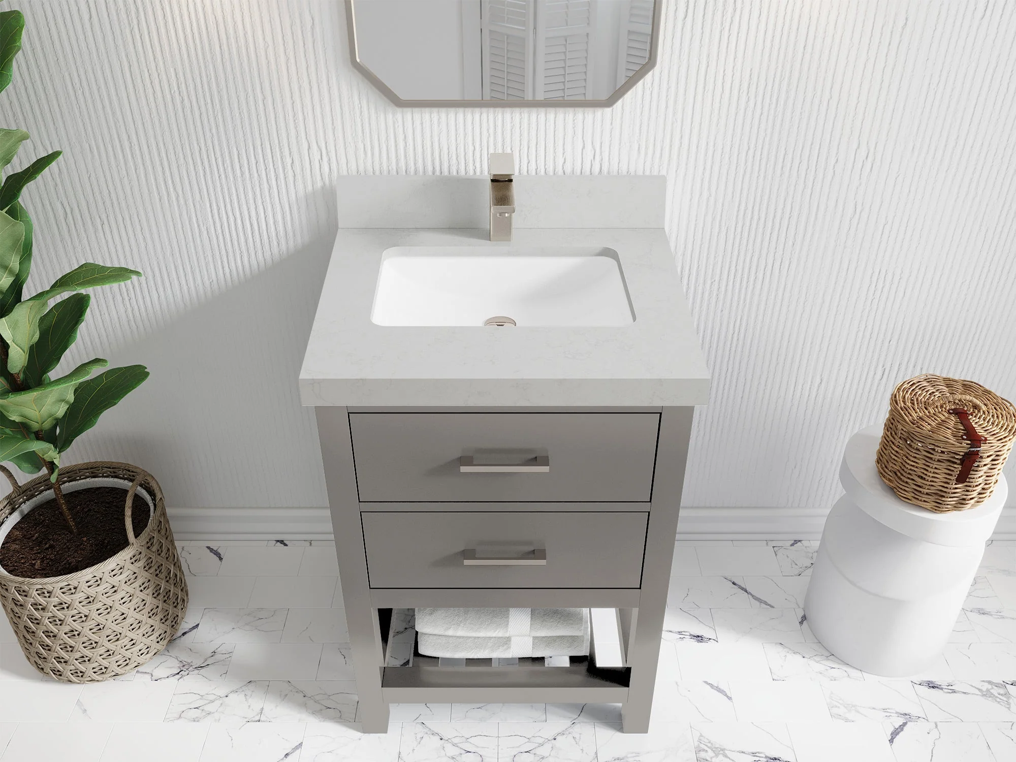 Parker 24 in. W x 22 in. D Single Sink Bathroom Vanity - Image 9