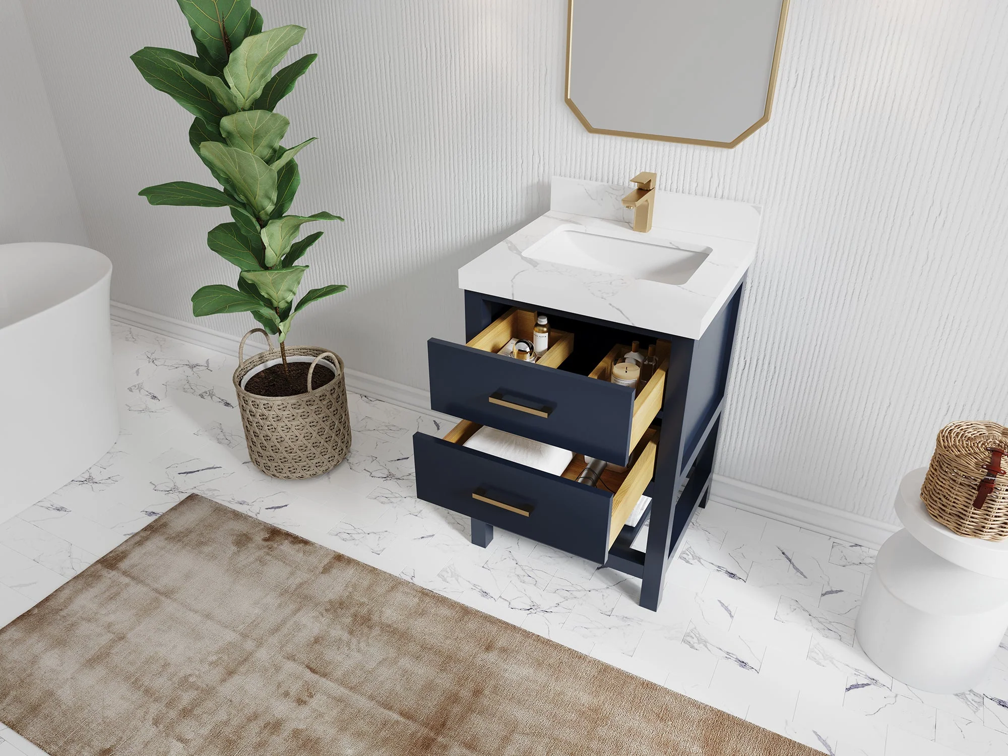 Parker 24 in. W x 22 in. D Single Sink Bathroom Vanity - Image 3