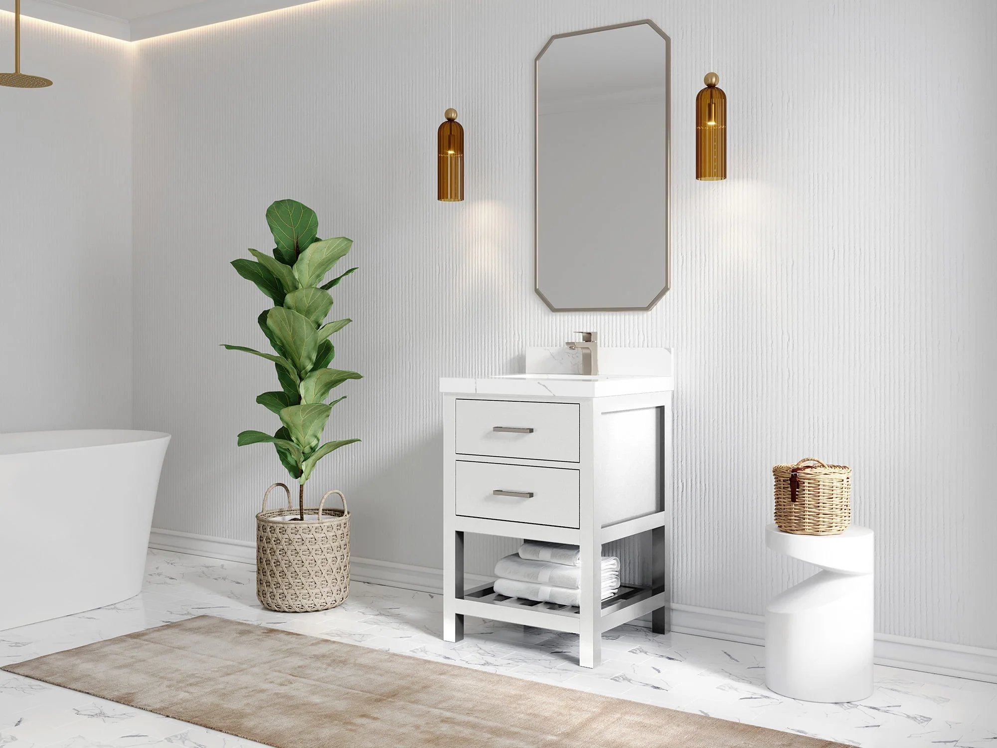 Parker 24 in. W x 22 in. D Single Sink Bathroom Vanity - Image 3