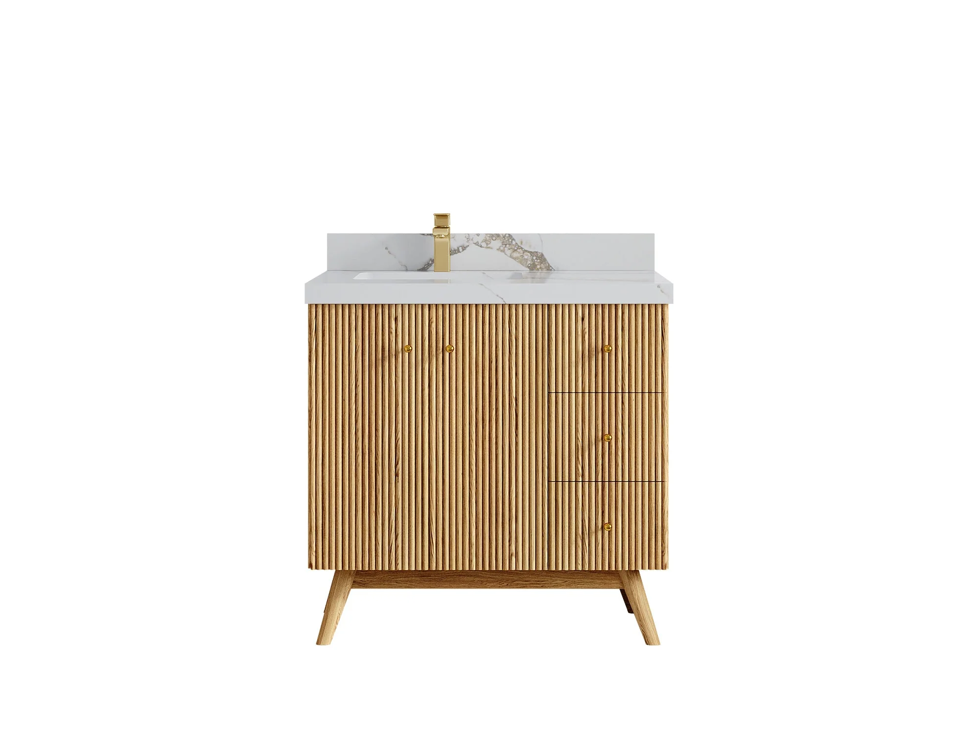Pasadena White Oak 36 in. W x 22 in. D Left Offset Sink Bathroom Vanity - Image 12